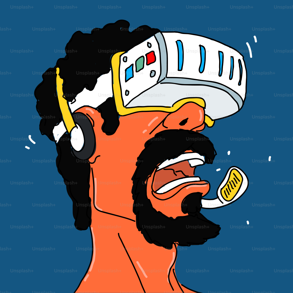 The Helmet of Virtual Reality Vector Illustration