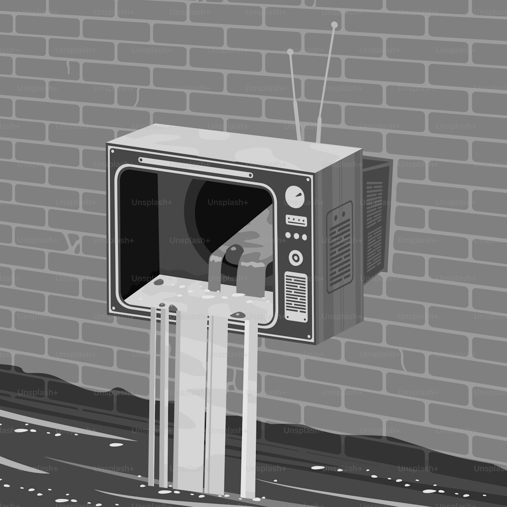 Caricatura de ilustración vectorial sobre la televisión