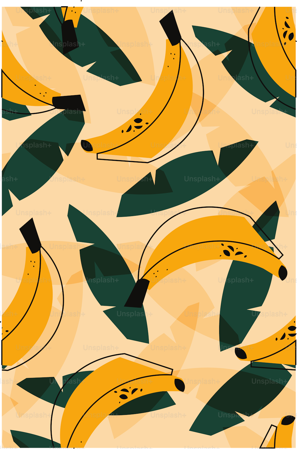 Bananas pattern. Vector illustration.