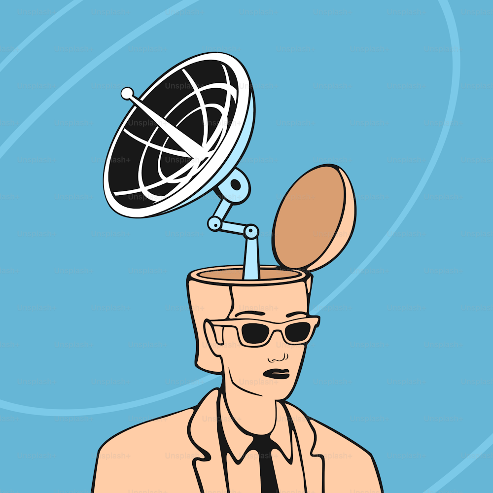 Illustration vectorielle homme avec antenne
