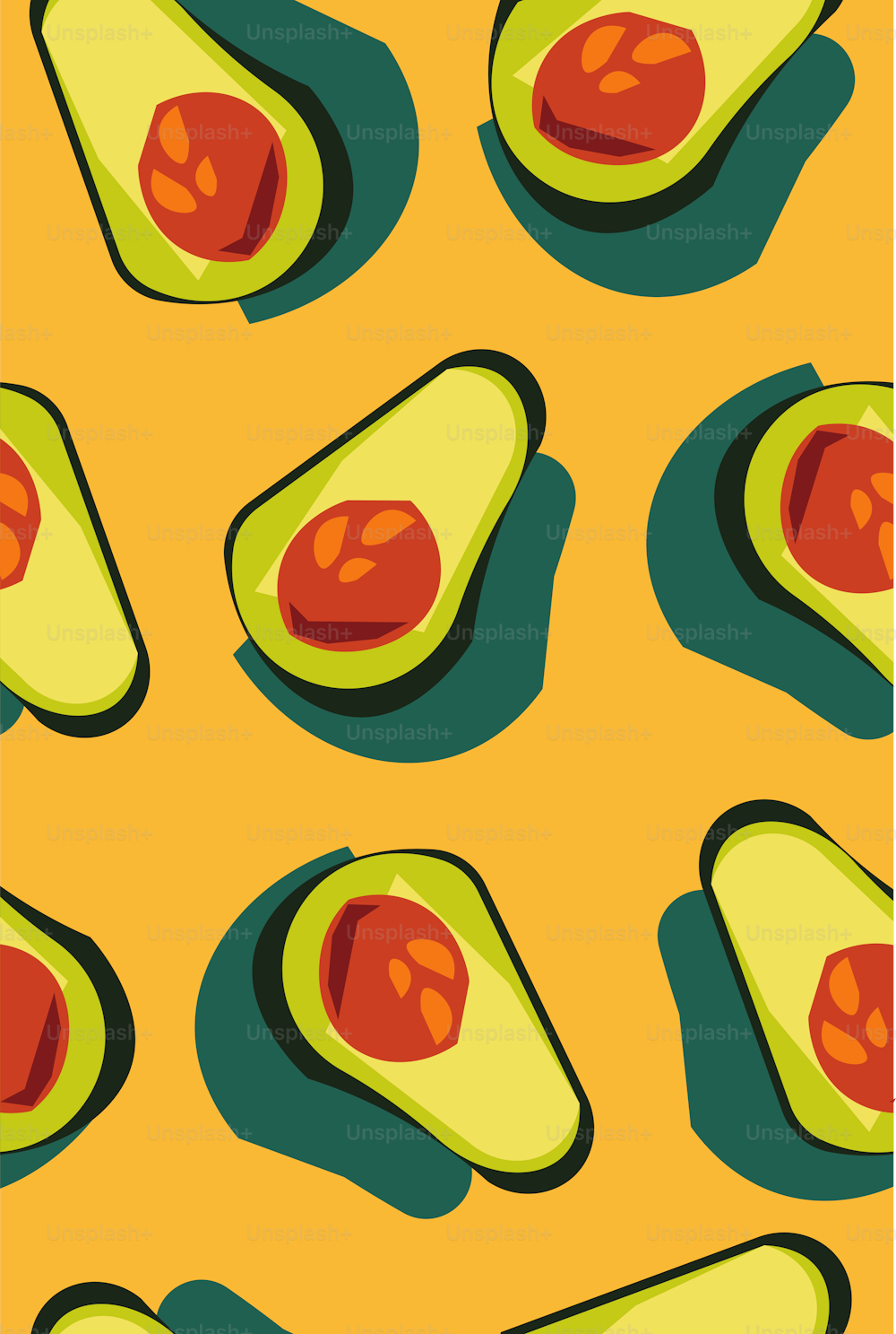 Avocado pattern, background, textile and fabric. Vector illustration.