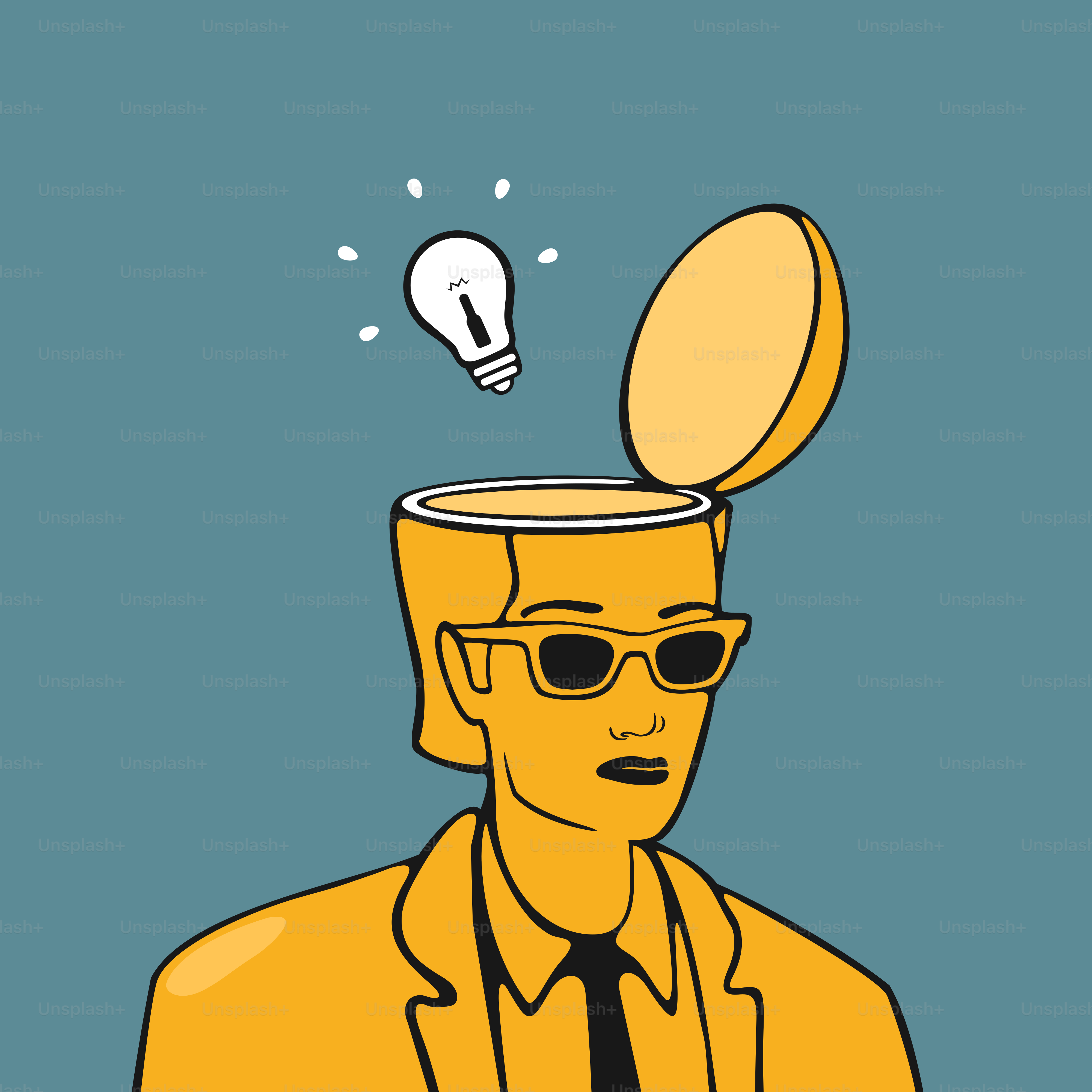 Vector Illustration Man and Idea