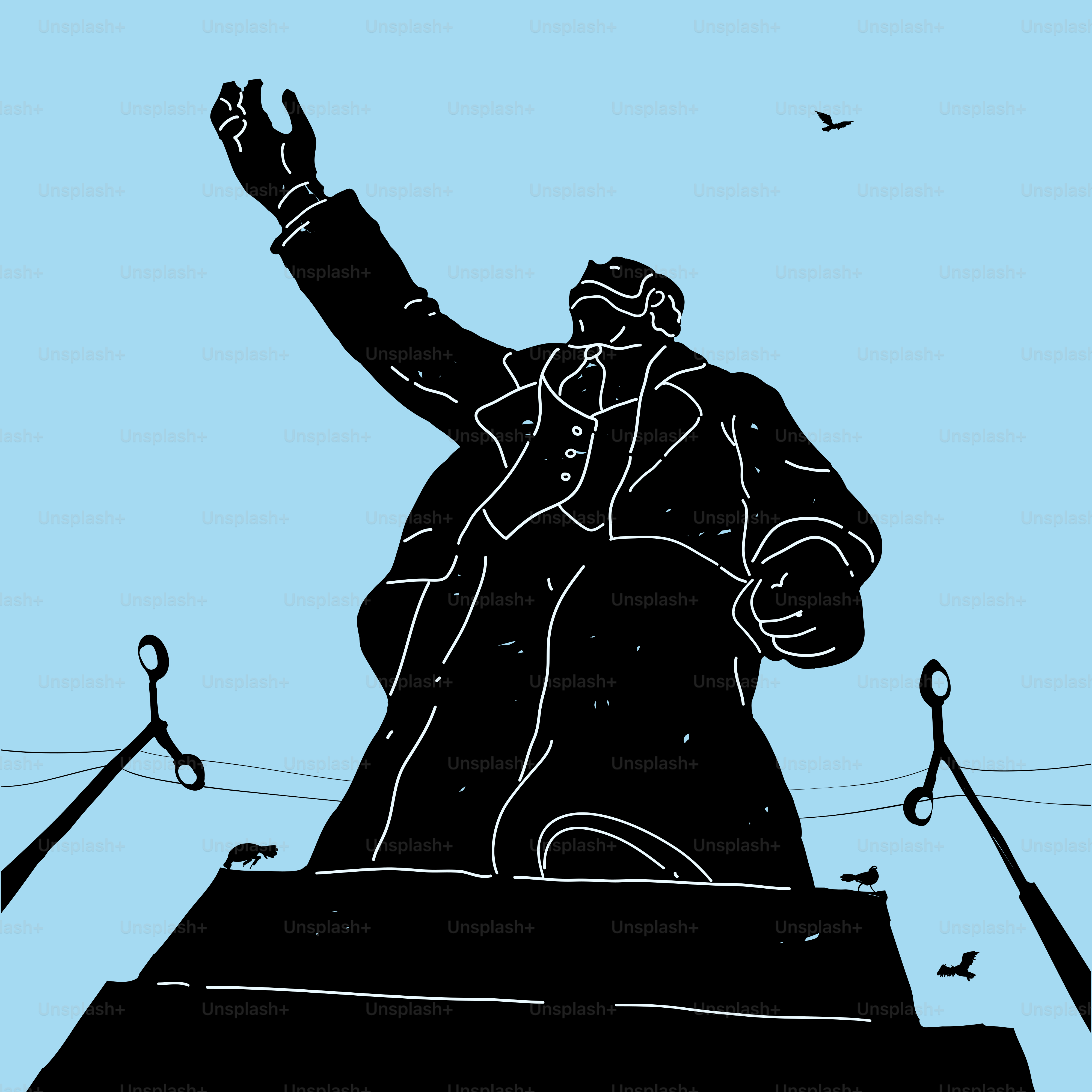 Vector Illustration Statue Leader Concept