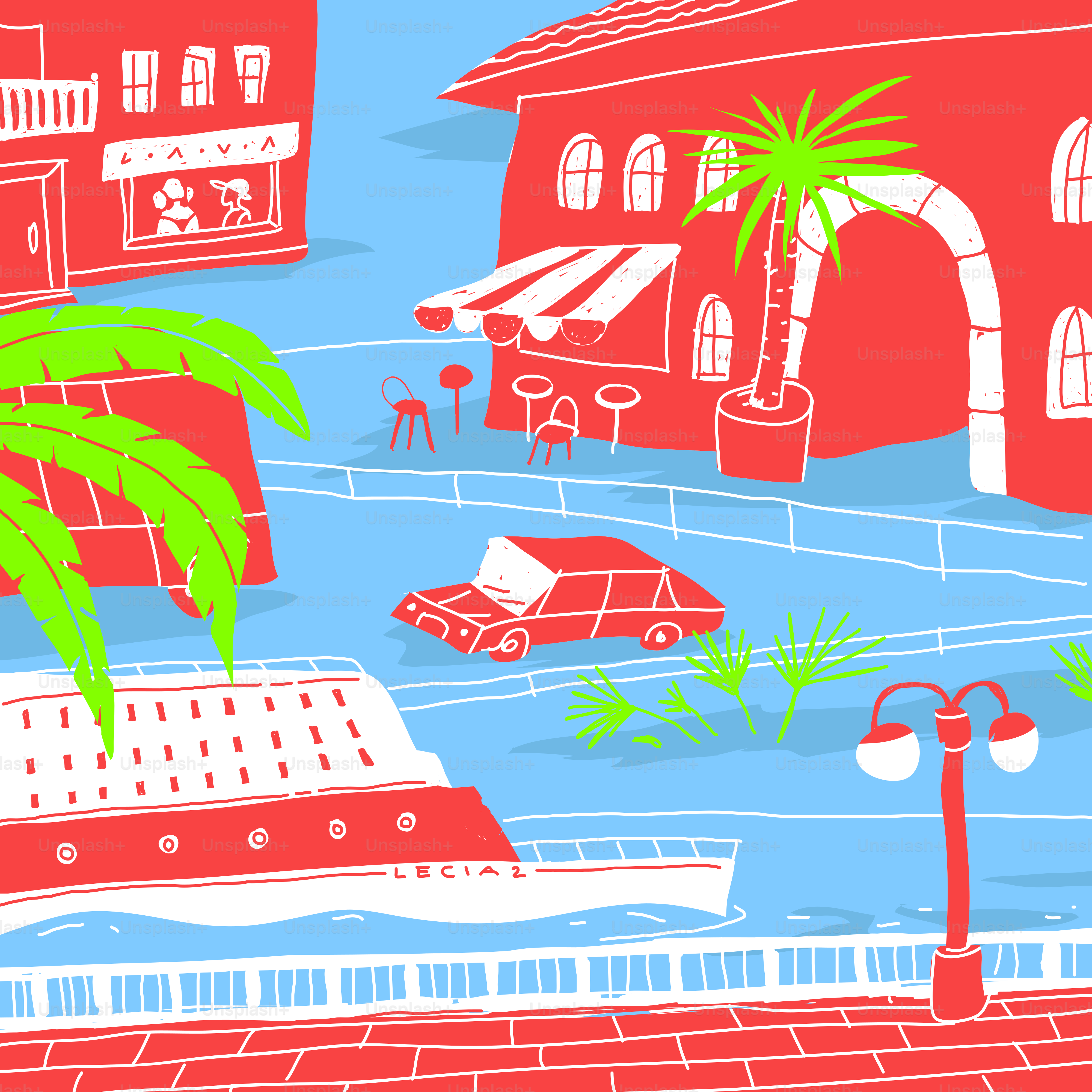 Vector Illustration City Landscape Cartoon Style