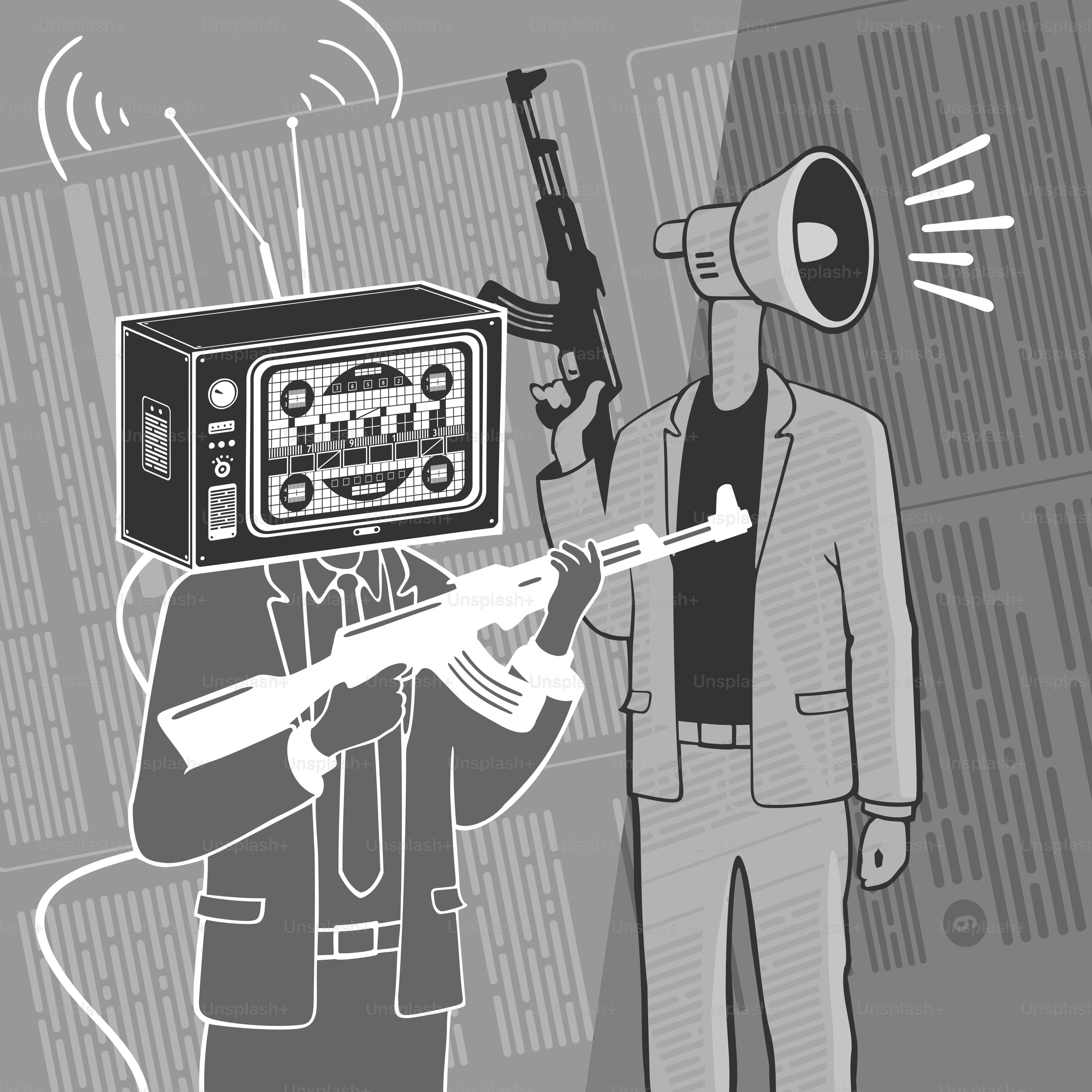 Vector Illustration Concept Propaganda Weapon for Information War Concept