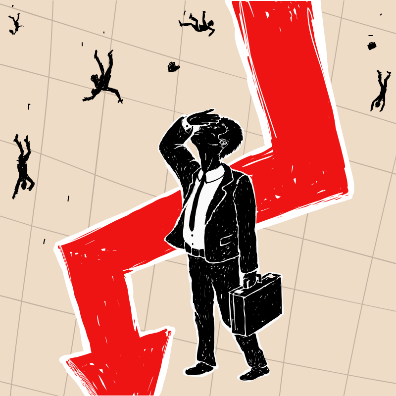 Crisis financiera en la bolsa de valores Ilustración vectorial