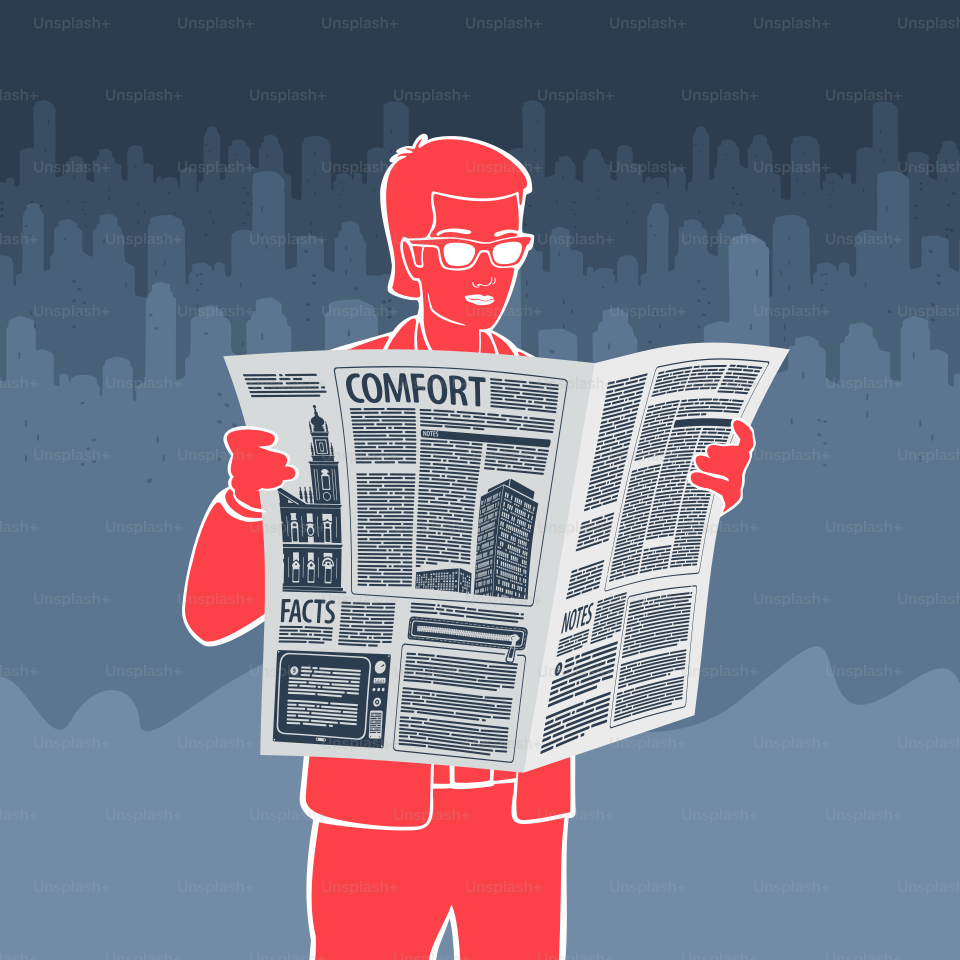 Vektor-Illustration Mann liest Zeitung eps 8 Dateiformat