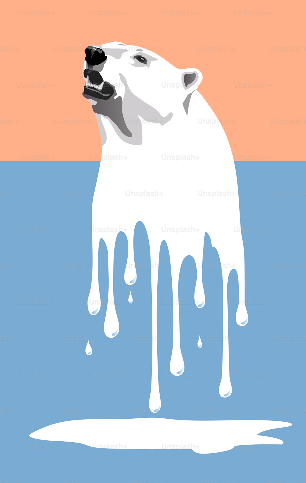 El calentamiento global puede ser un desastre para los osos polares, vector