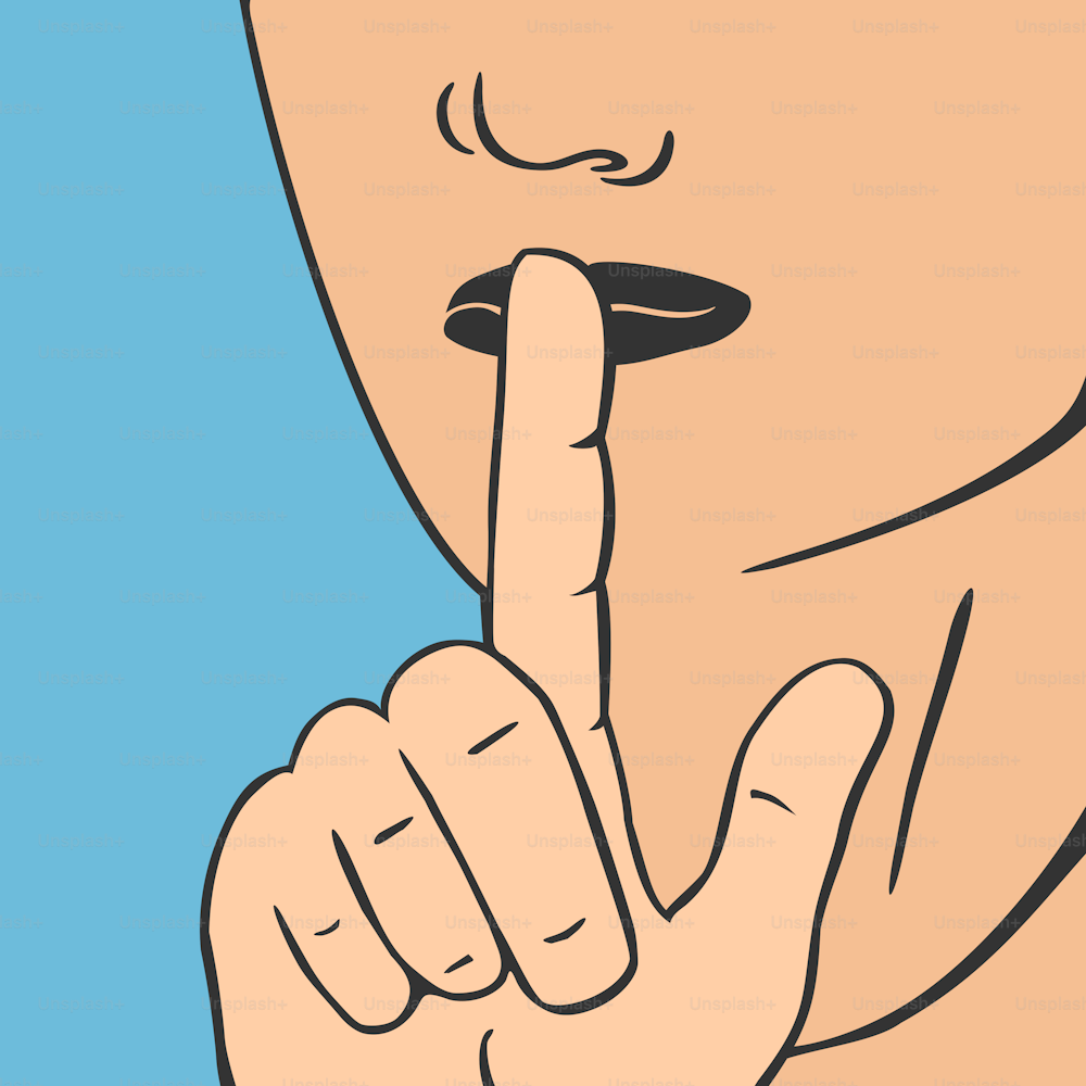 Vector Illustration The Gesture Silence