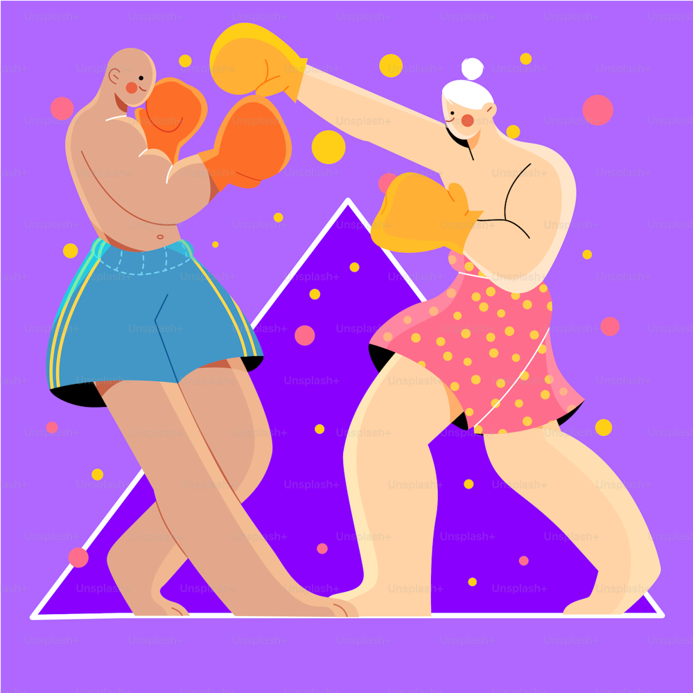 a couple of women in bathing suits boxing