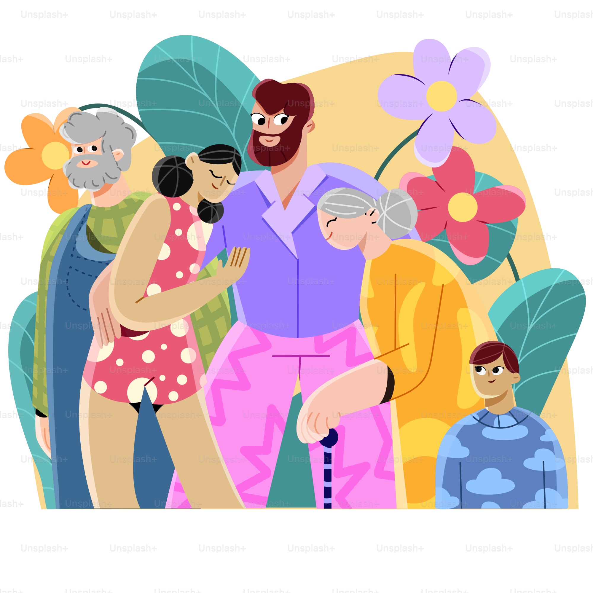 a group of people standing next to each other