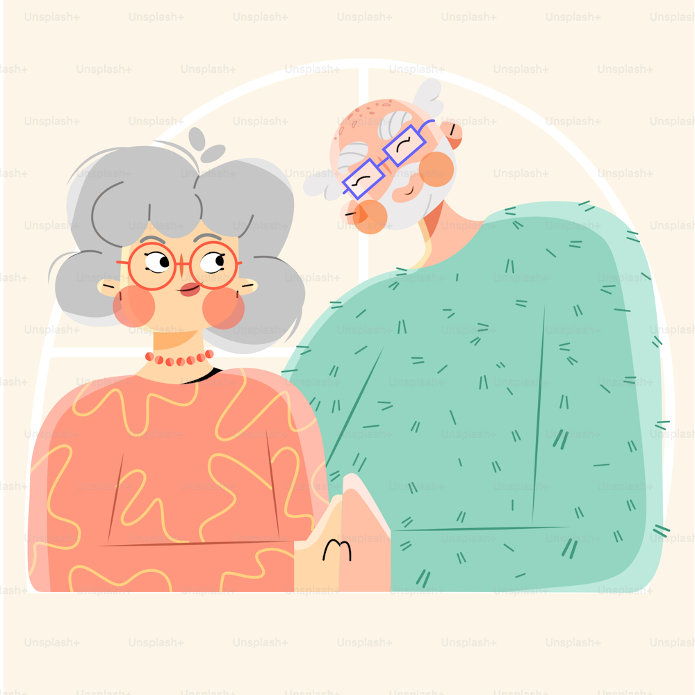 an older woman with glasses talking to a younger woman
