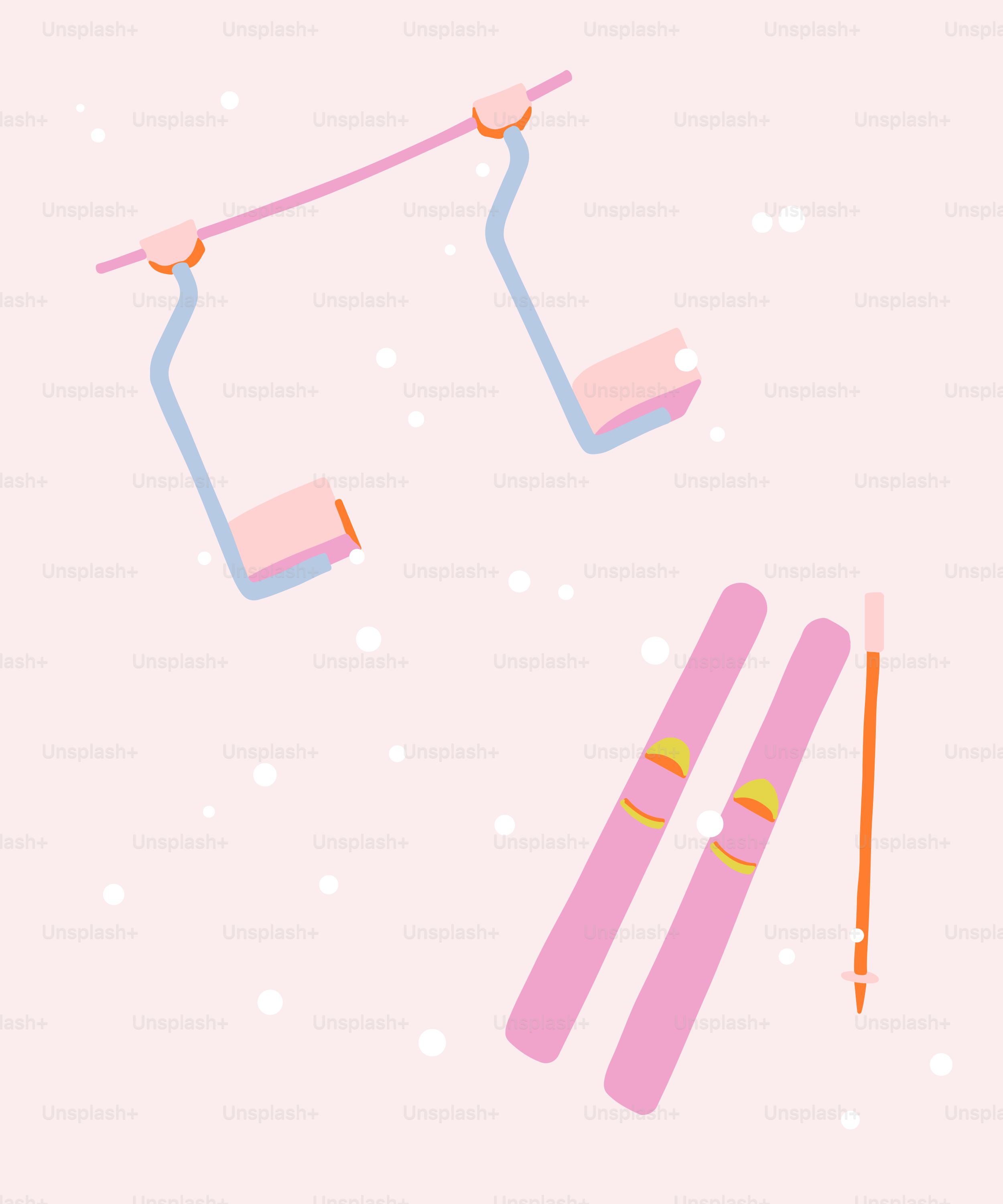 a pair of skis and a pair of ski poles