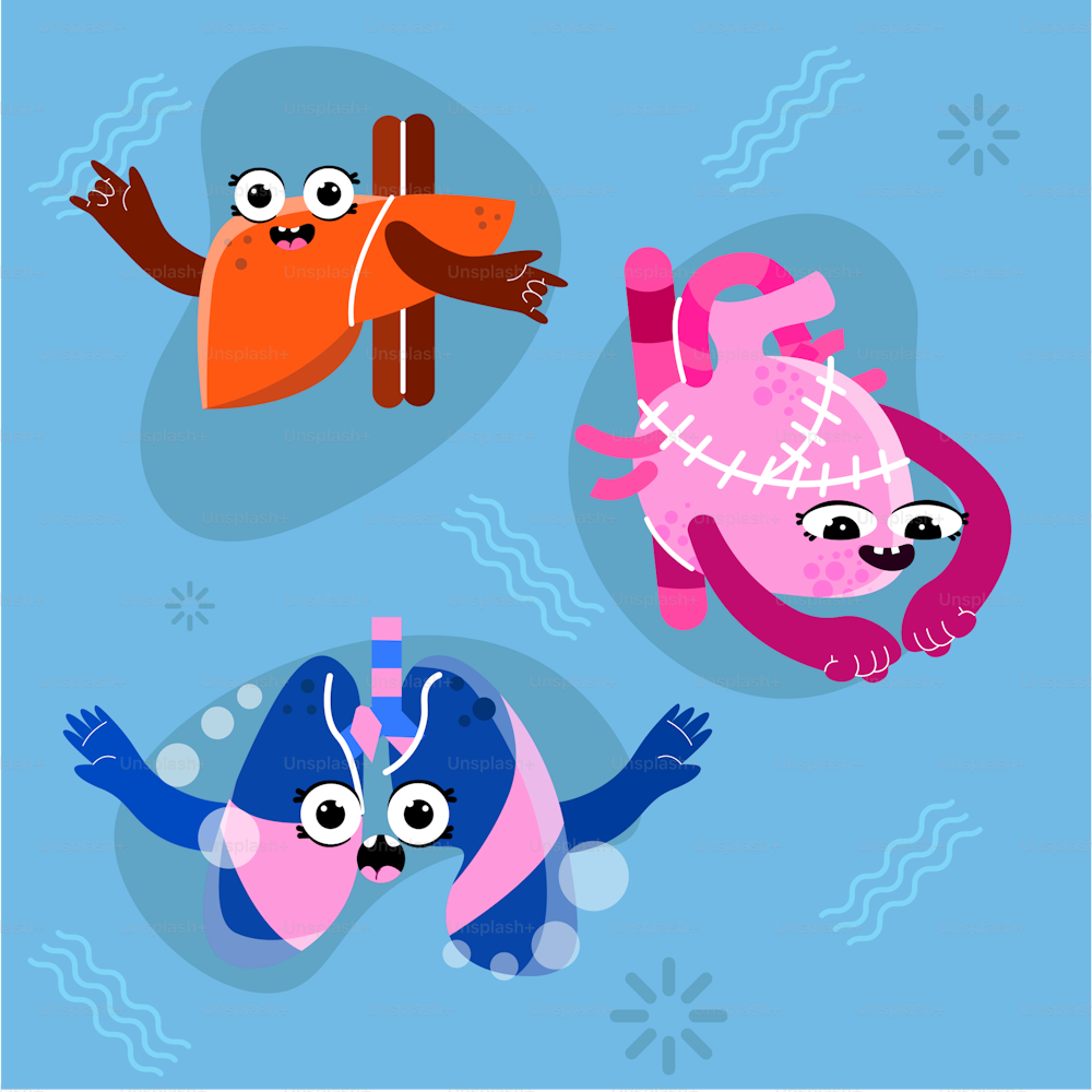 Três personagens de desenhos animados flutuando na água