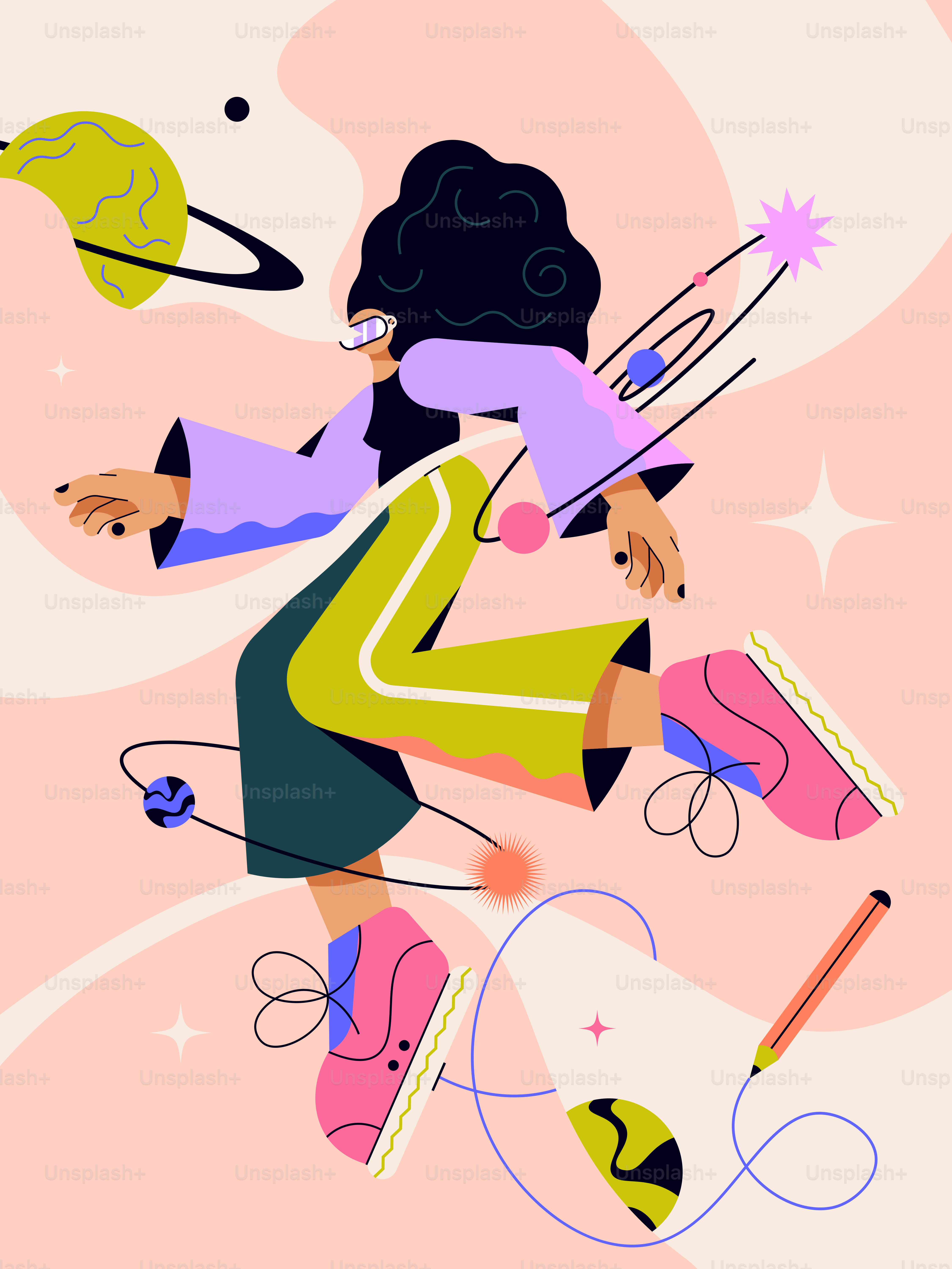 an illustration of a woman holding a tennis racquet