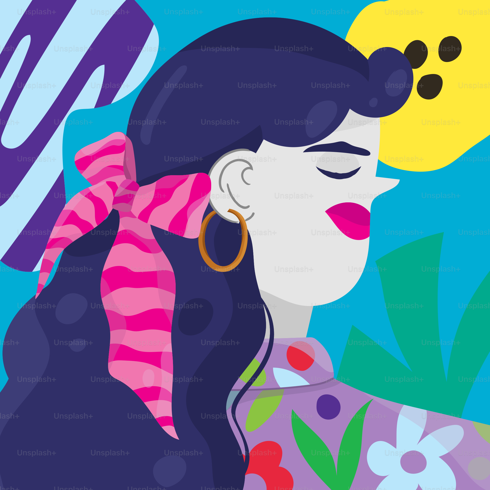 a painting of a woman with her eyes closed