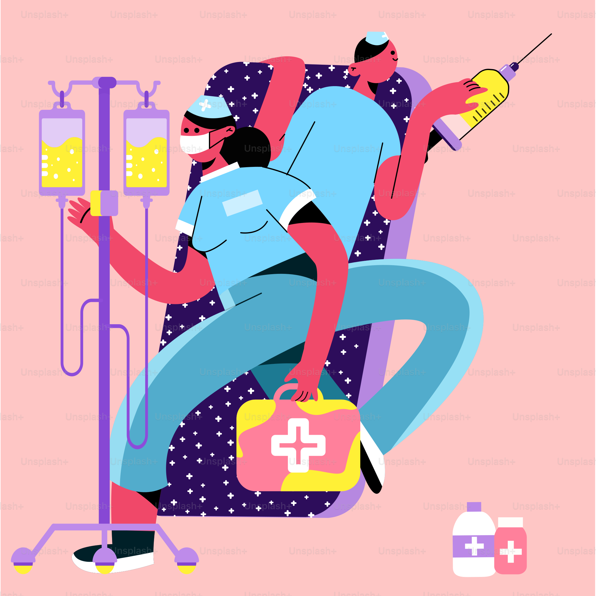 a man in a blue shirt and blue pants is sitting on a chair with a