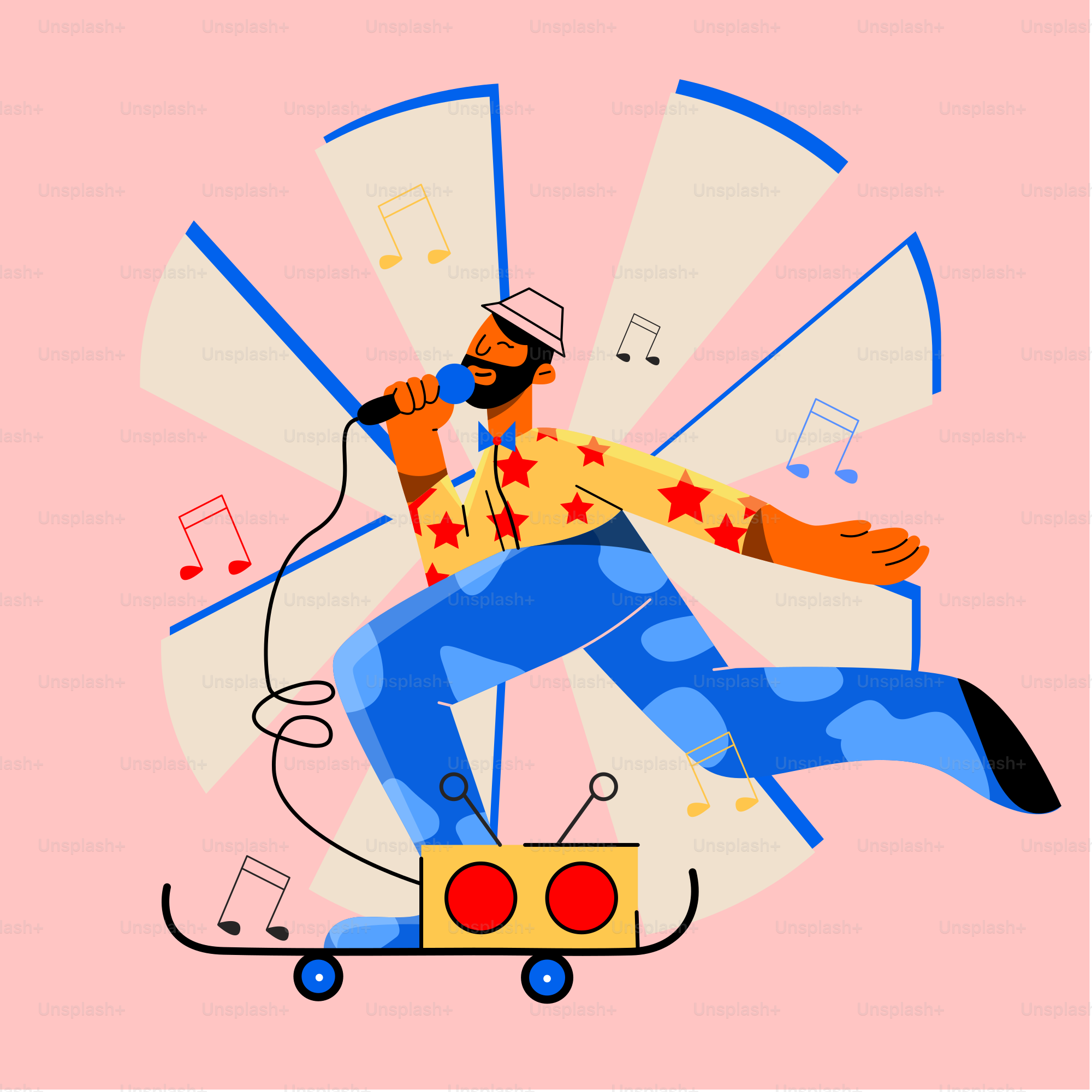 a drawing of a man on a skateboard