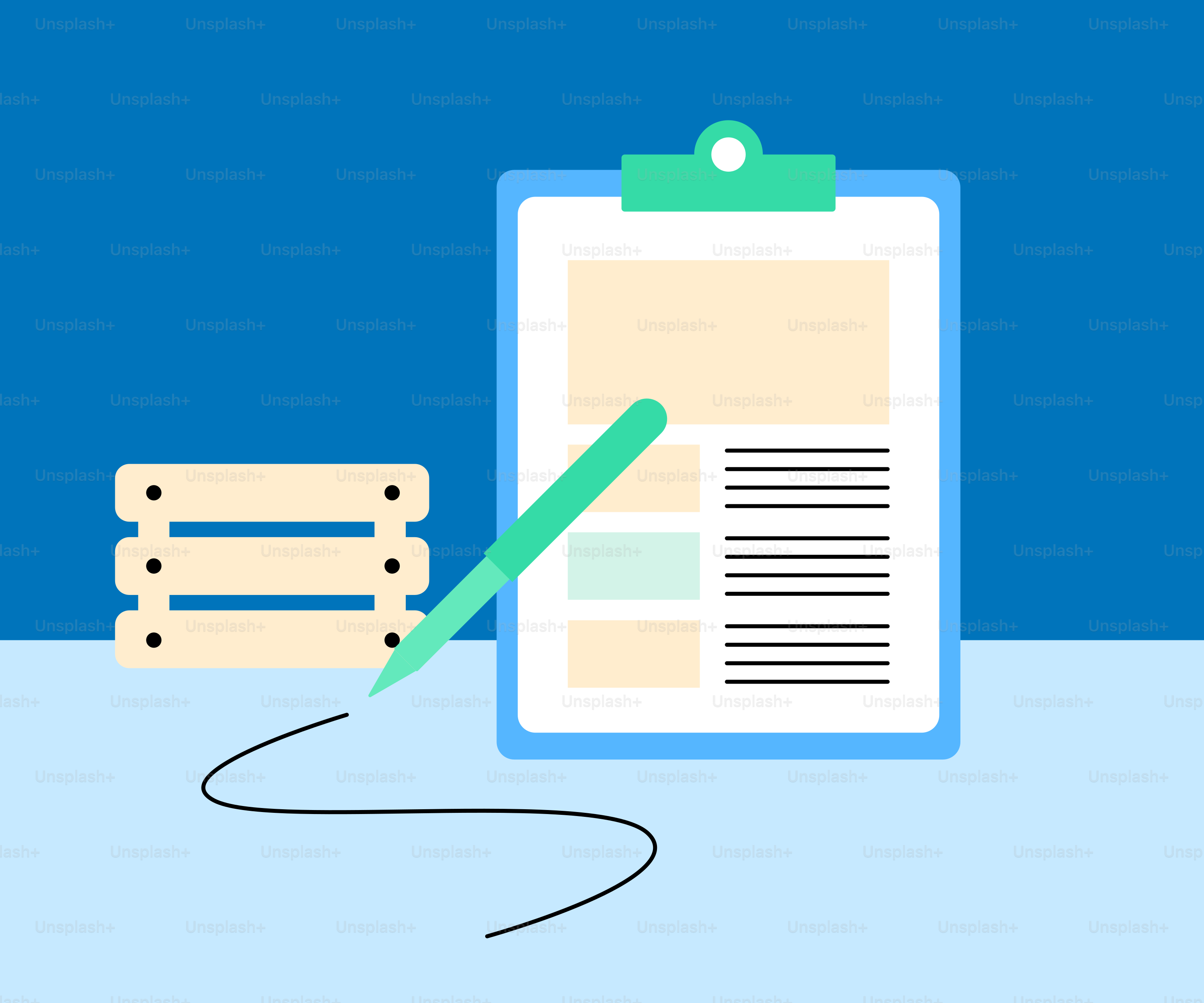 a clipboard with a pen and a paper on it