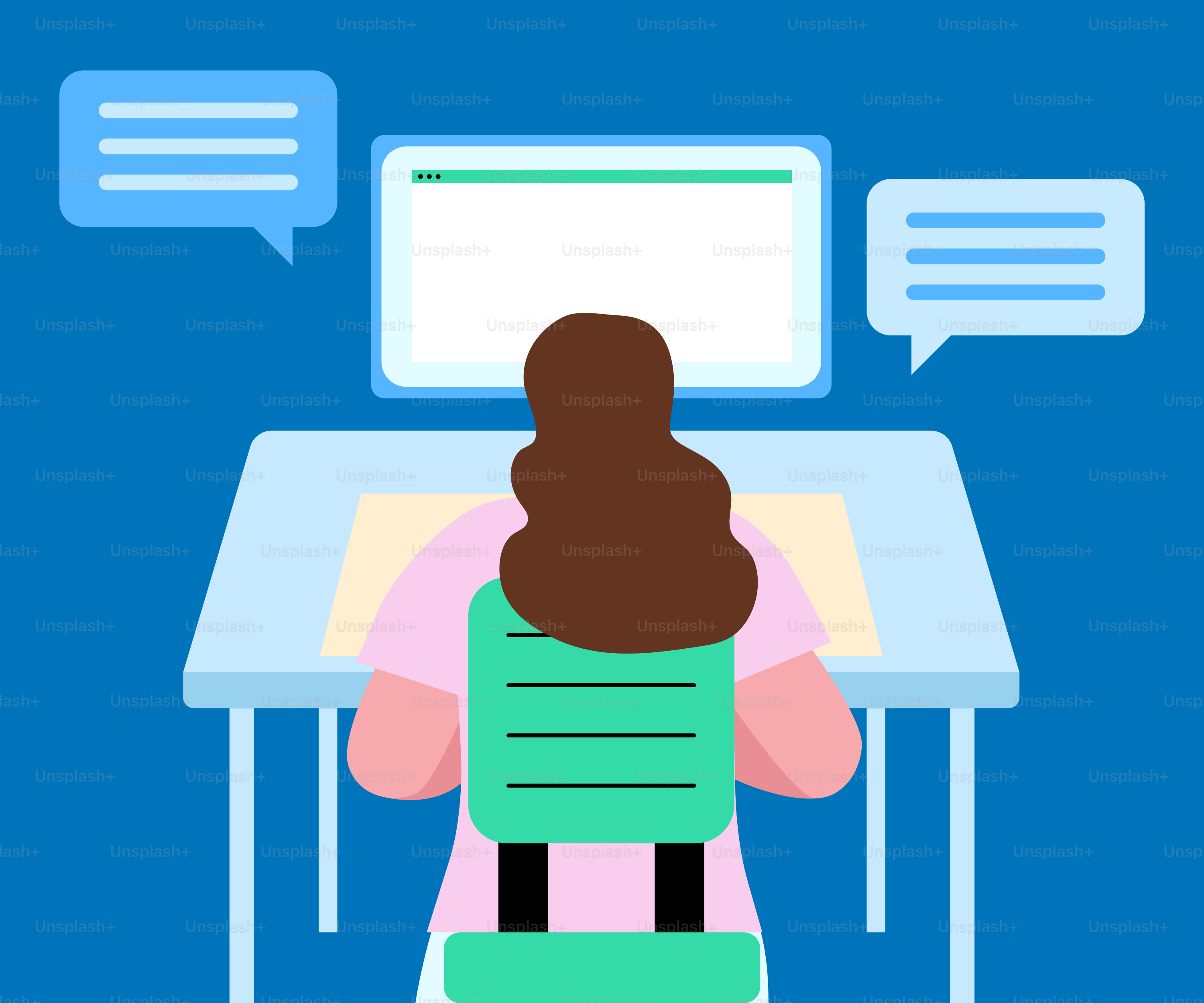 a person sitting at a desk with a computer