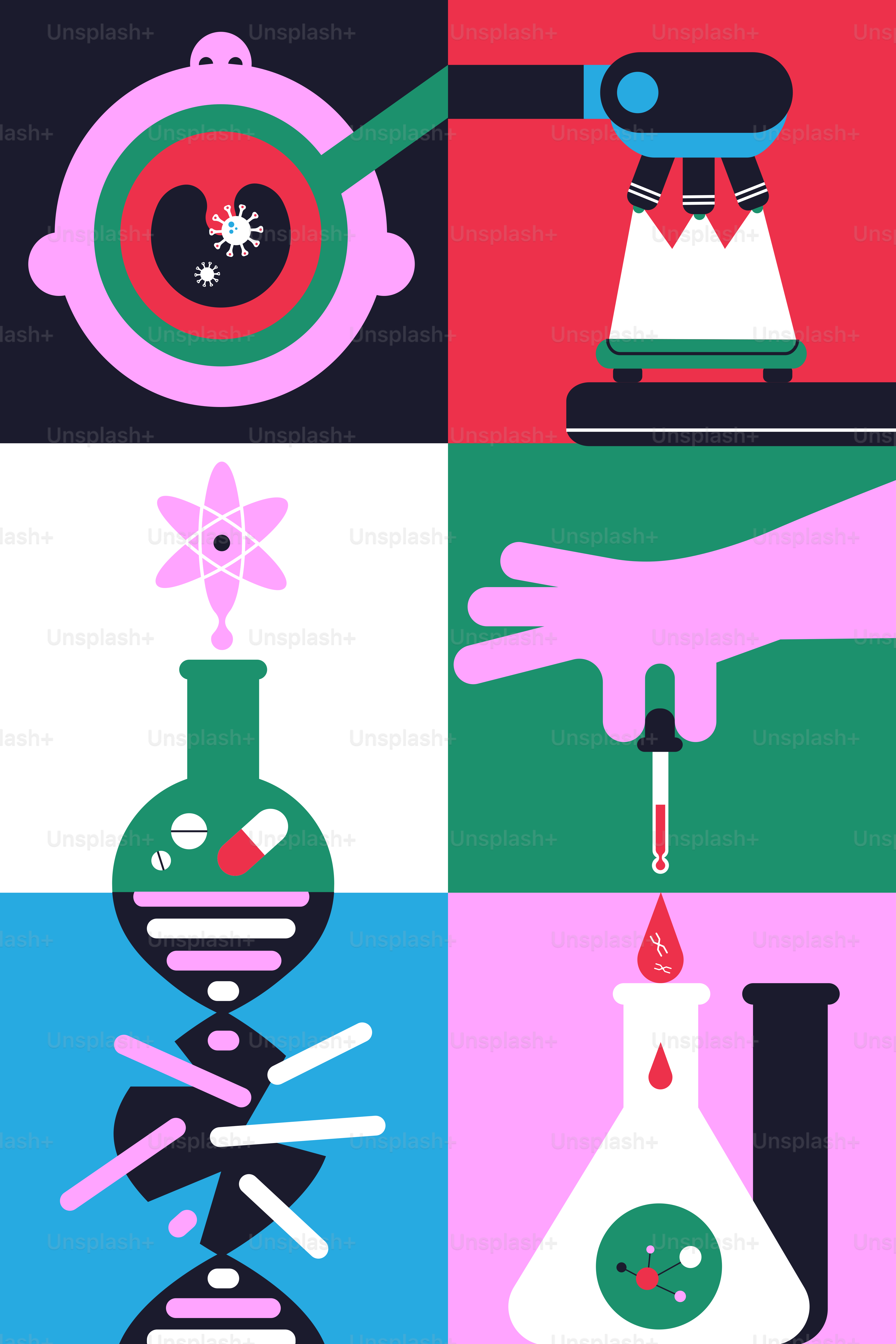 una serie di quattro immagini colorate diverse con una mano che tiene un becco