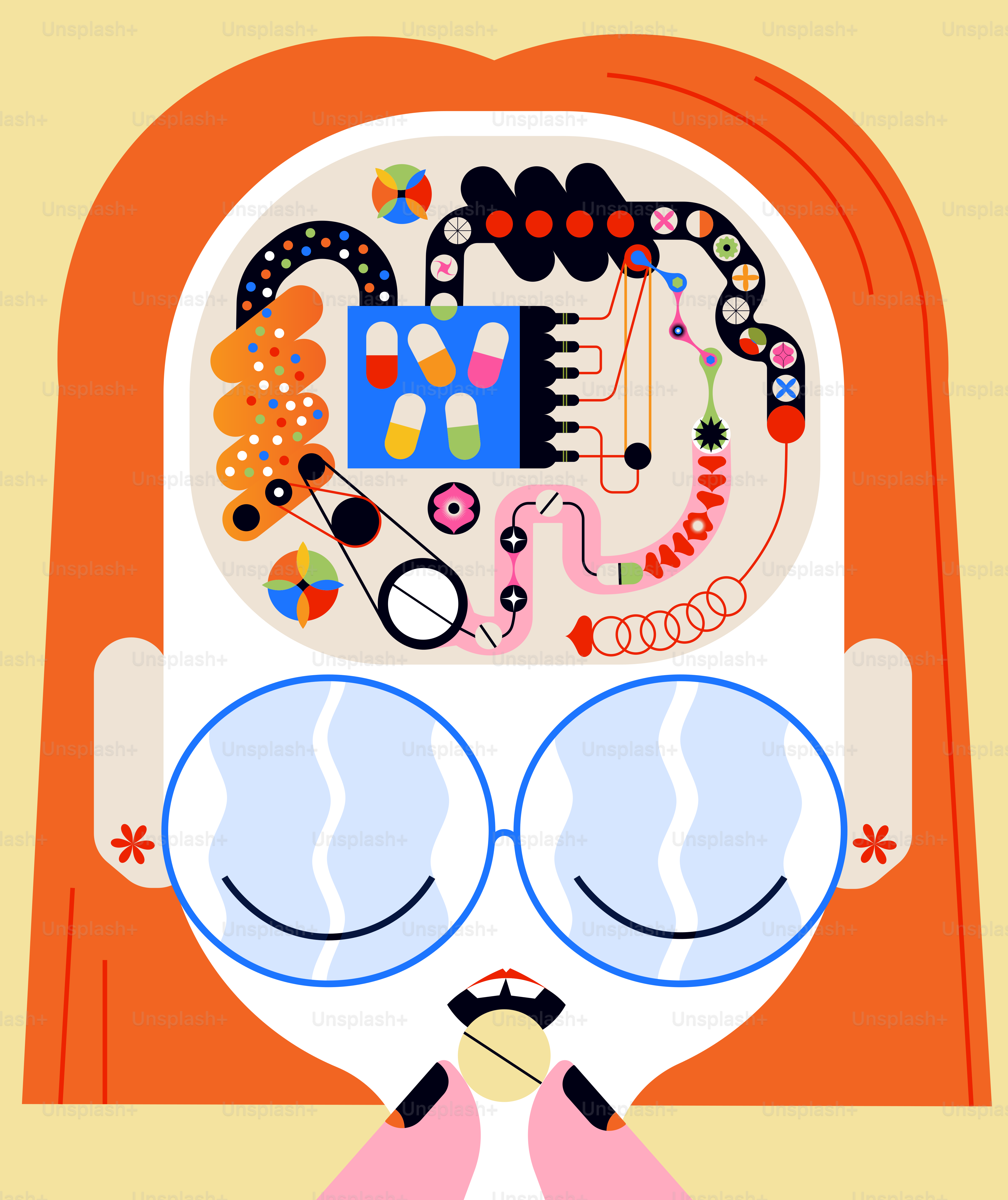 眼鏡をかけた男性の顔の絵