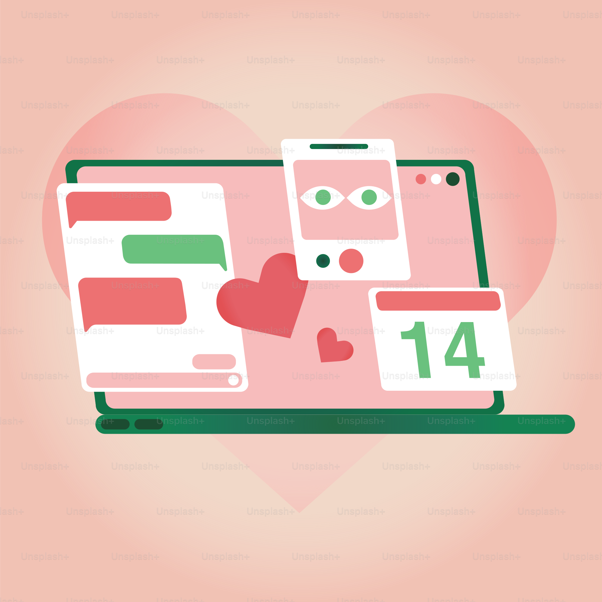 a laptop with a heart on the screen