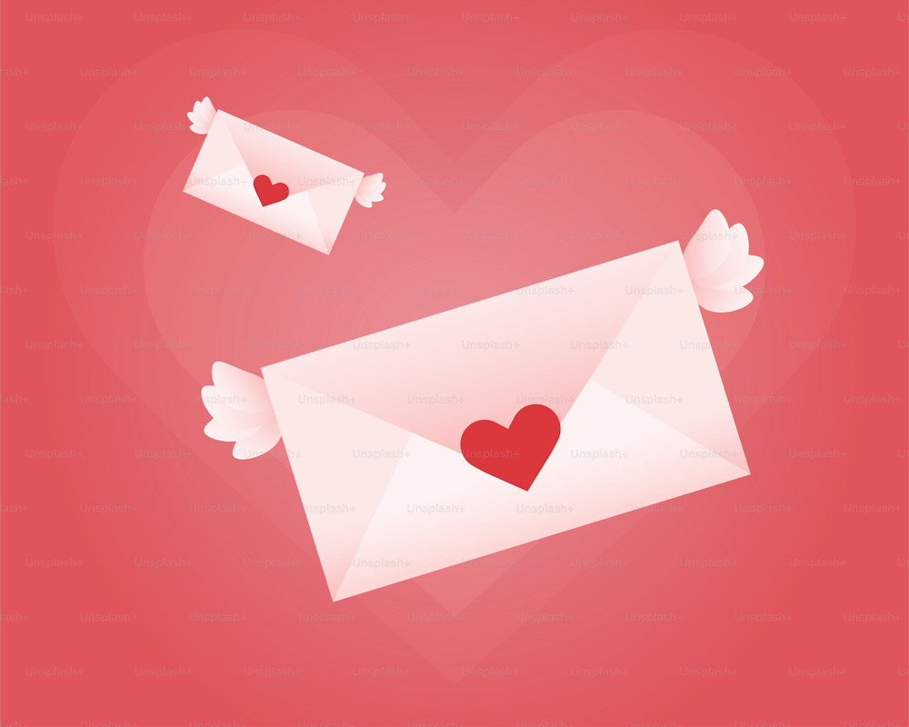 an envelope with a heart and wings flying out of it