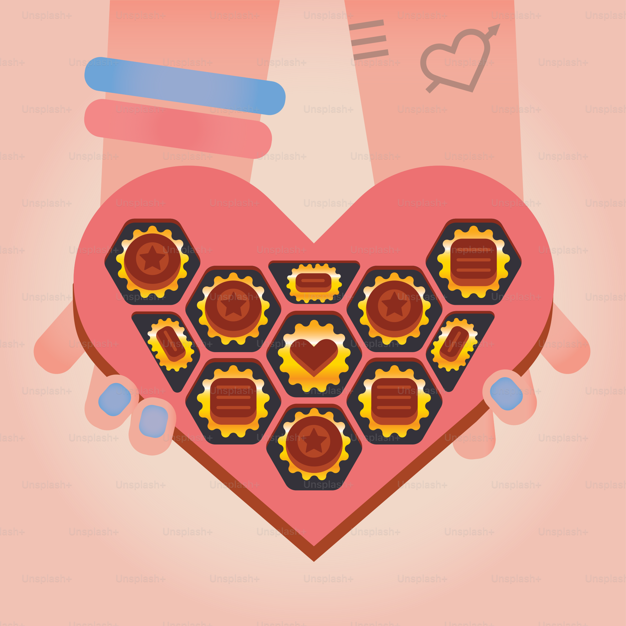 ハート型のクッキーを手に持つ人