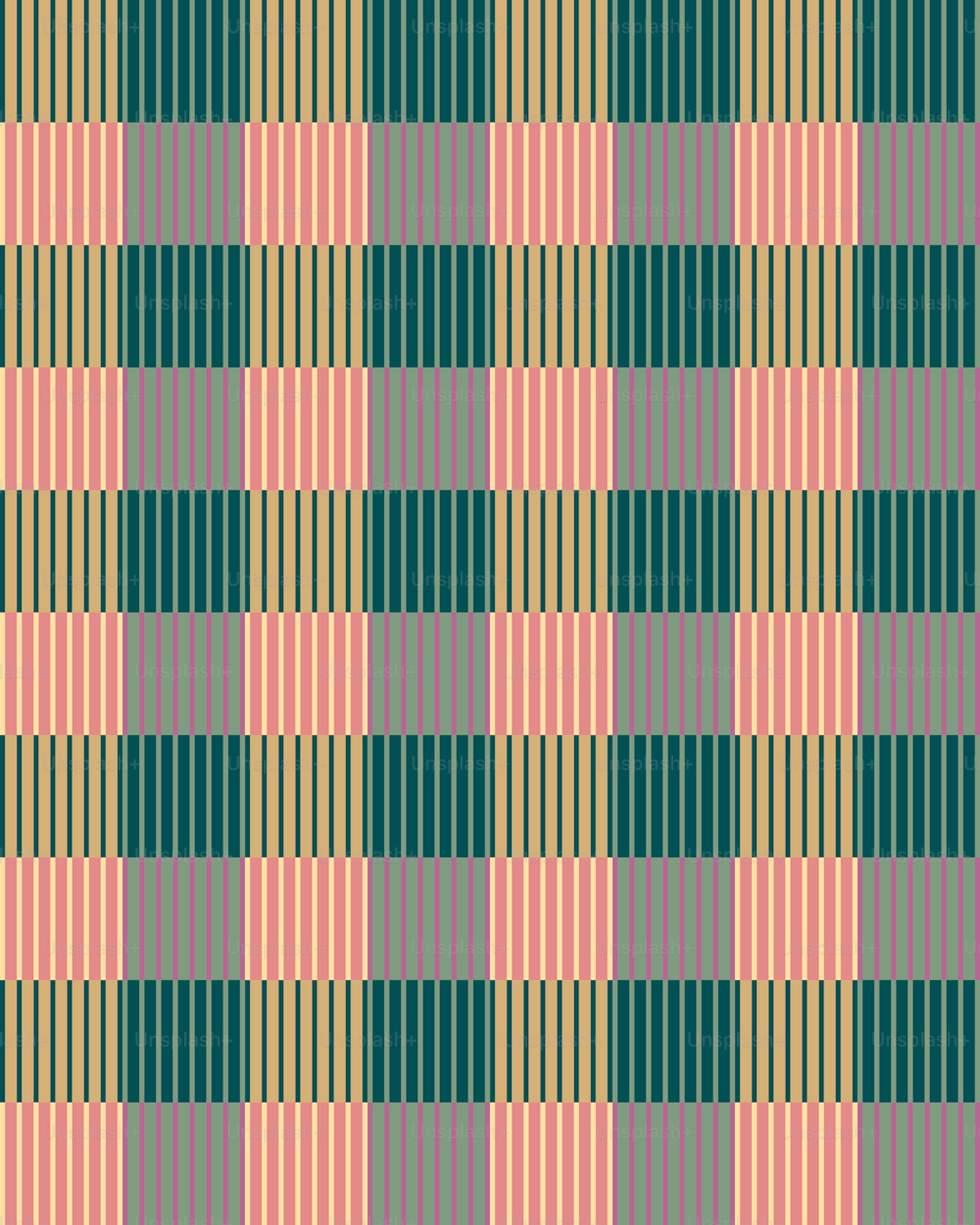 녹색과 분홍색의 배색이 있는 체크 무늬