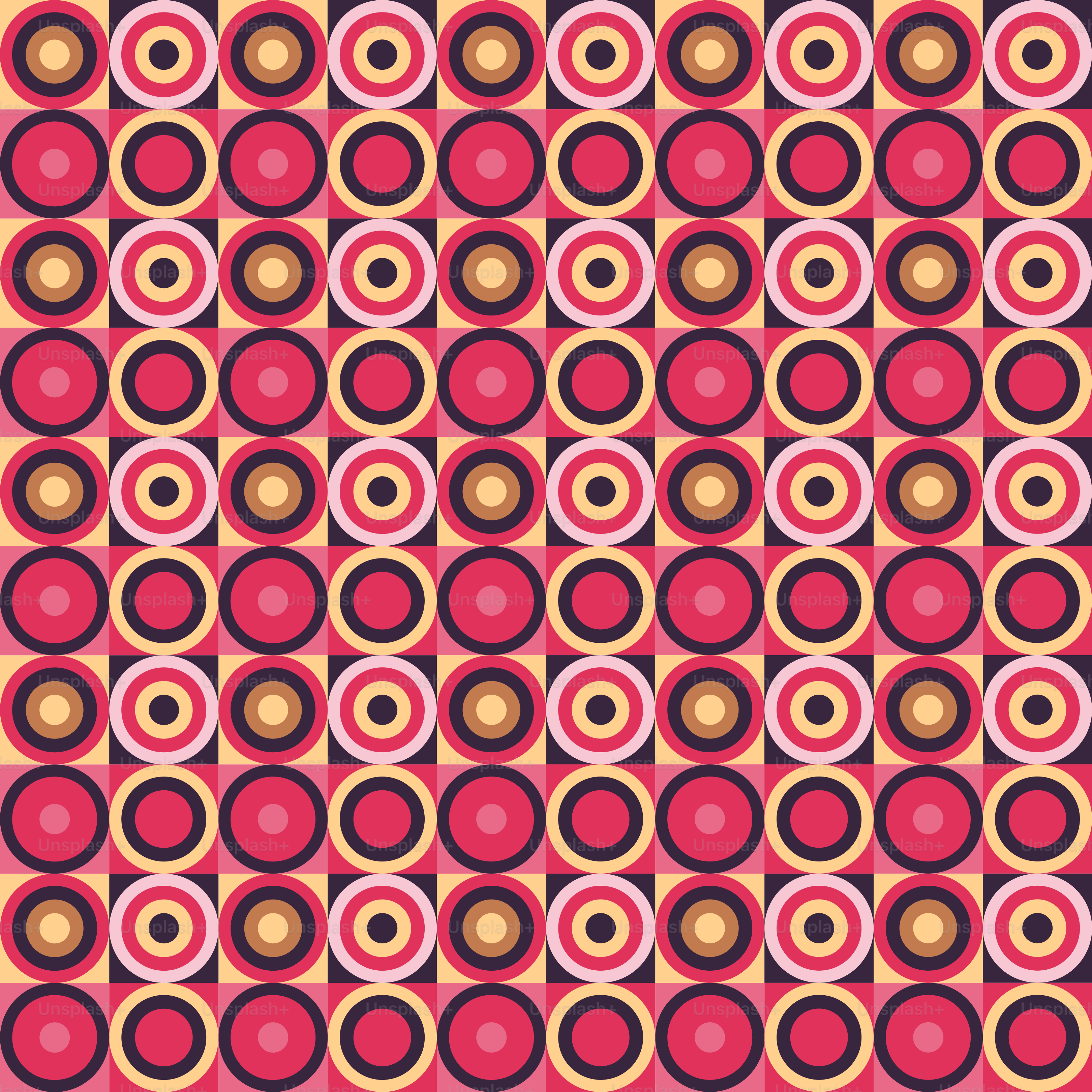 a pink and brown pattern with circles