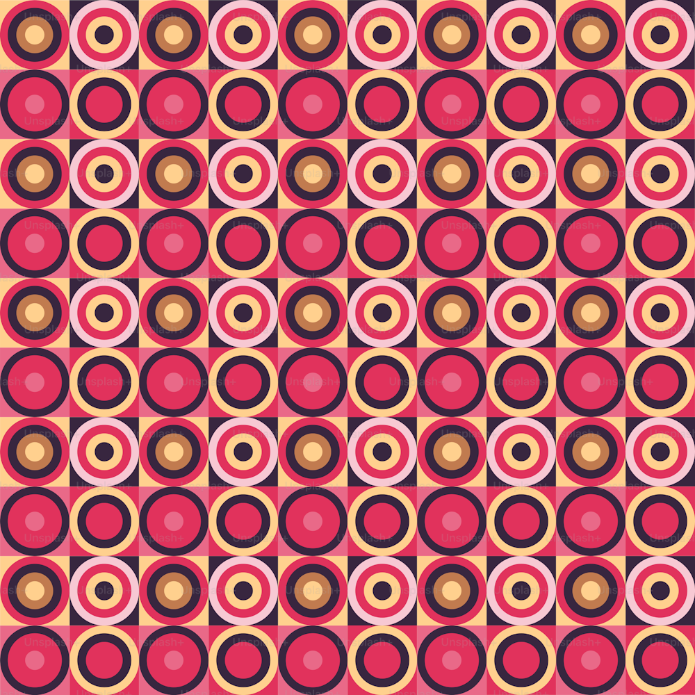 un estampado rosa y marrón con círculos