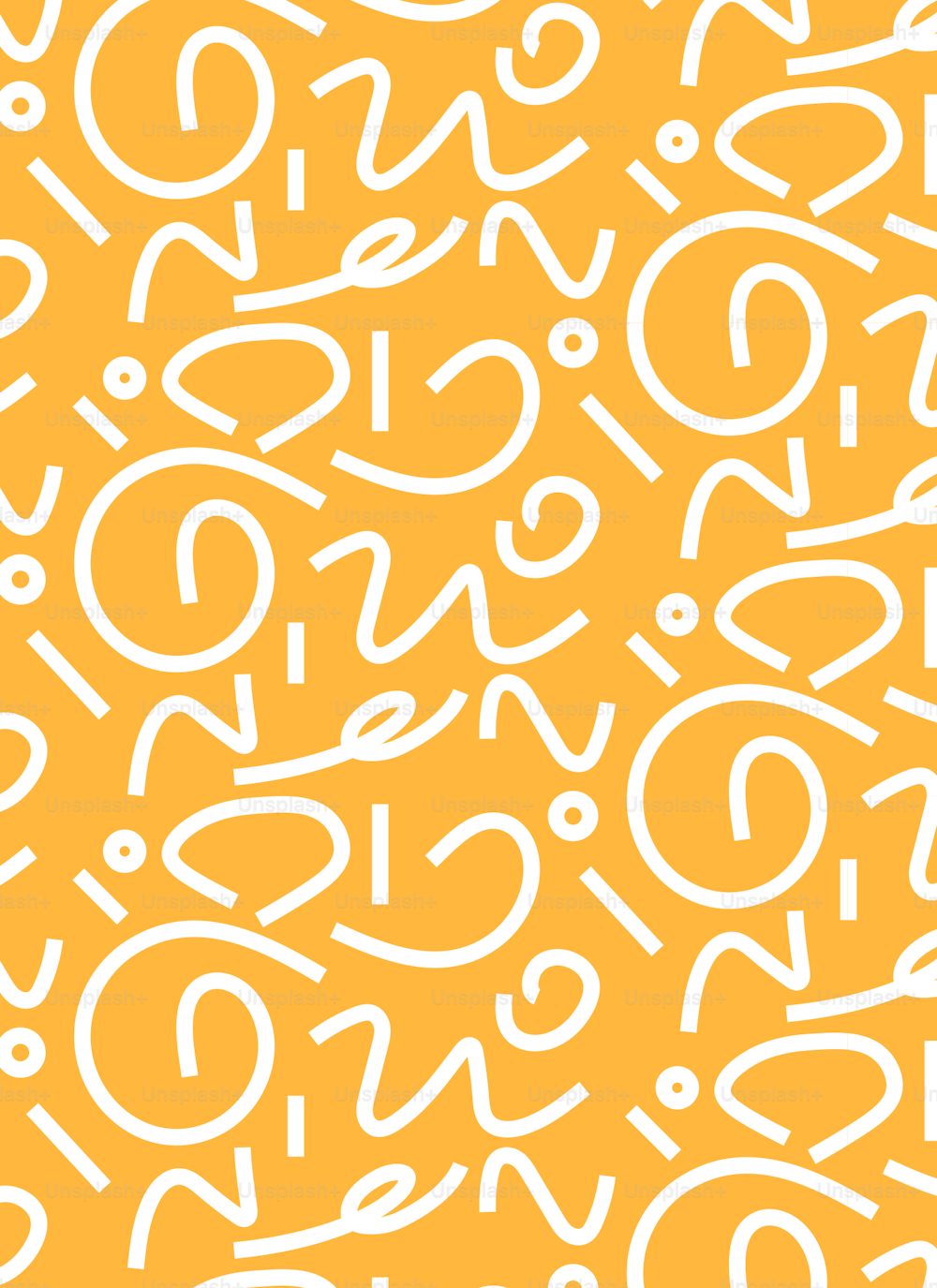 a yellow background with white letters and numbers