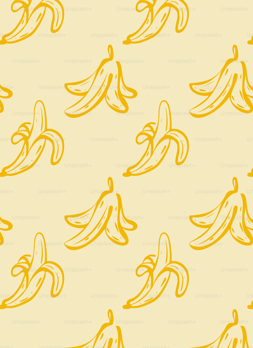 a bunch of bananas on a yellow background