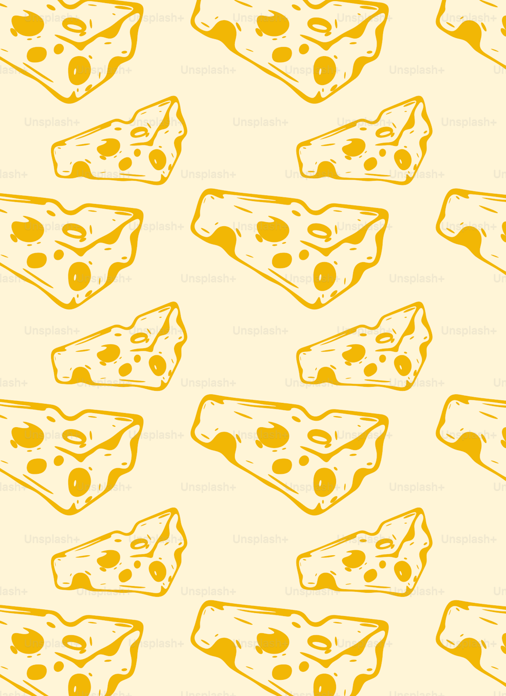 a piece of cheese on a yellow background
