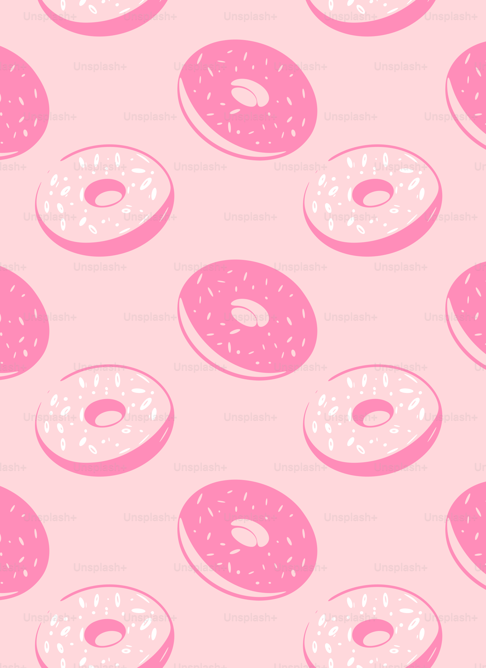 viele rosa Donuts auf rosa Hintergrund