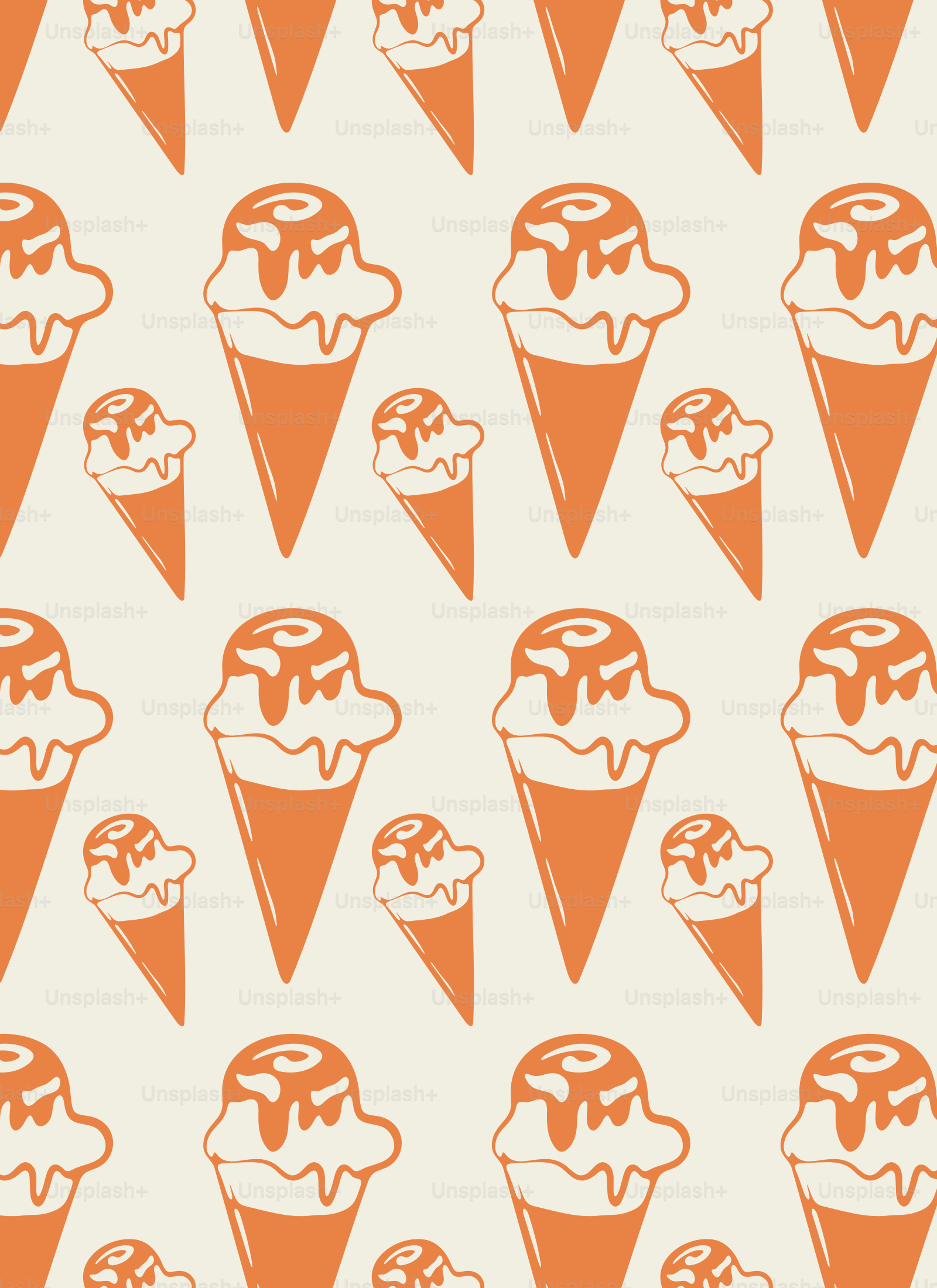 An orange and white ice cream cone pattern vector – Pattern Image on  Unsplash, image size:3000x4125