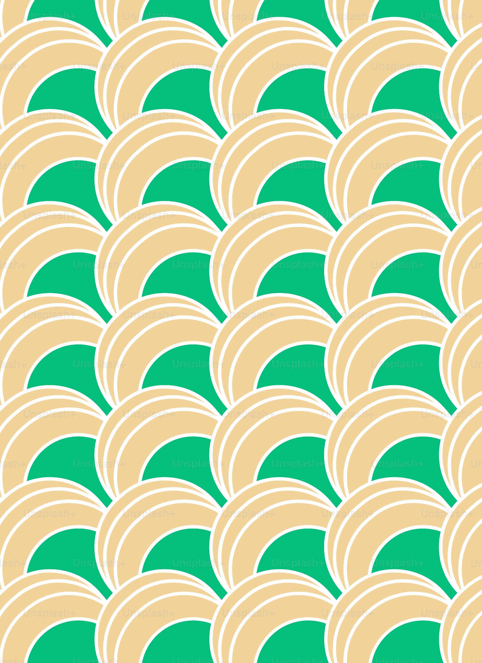 a green and yellow background with wavy shapes