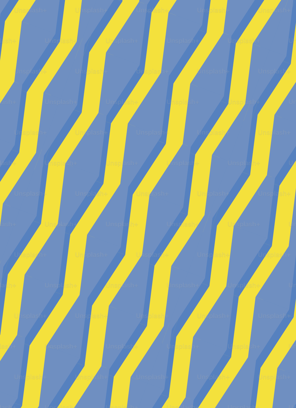 a blue and yellow background with a diagonal pattern
