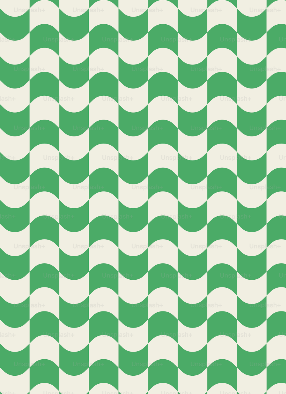 a green and white pattern with wavy lines
