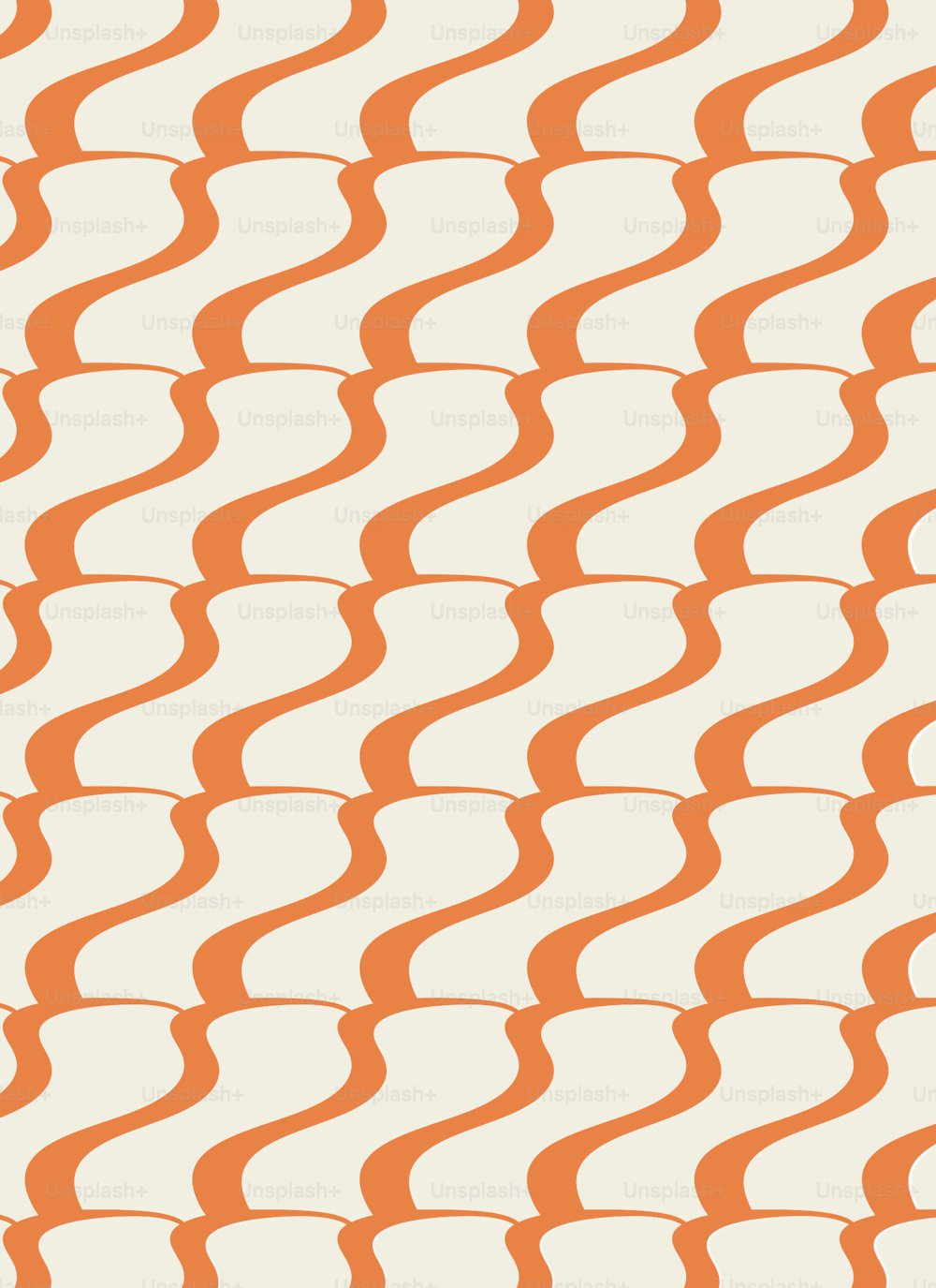 an orange and white wavy pattern on a white background
