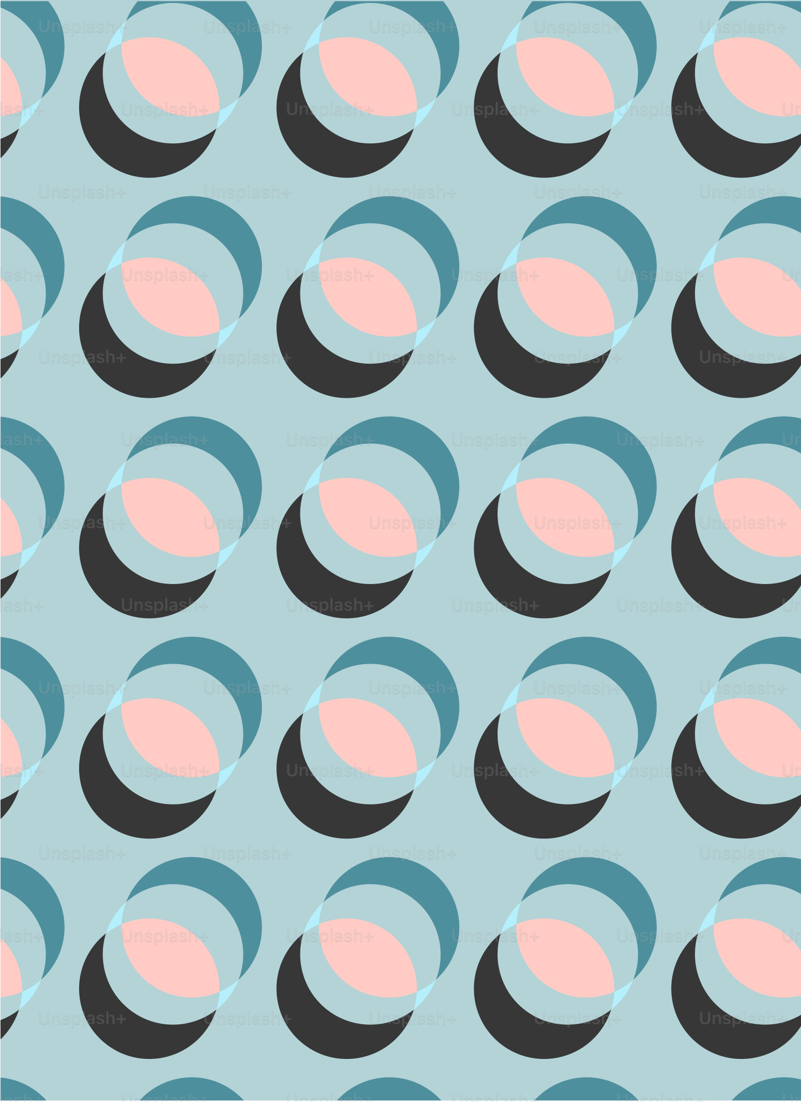 un motif bleu et rose avec des cercles dessus