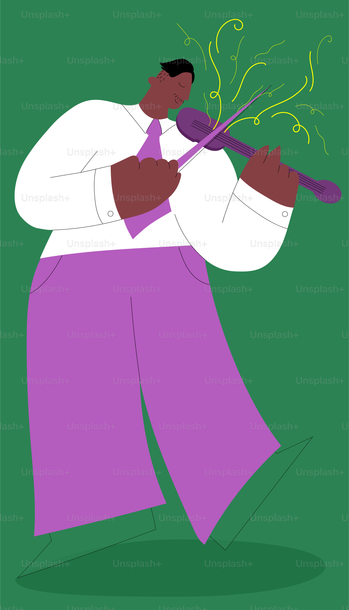 a man in a purple pants holding a pipe