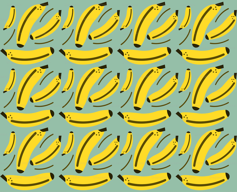 a bunch of yellow bananas on a green background