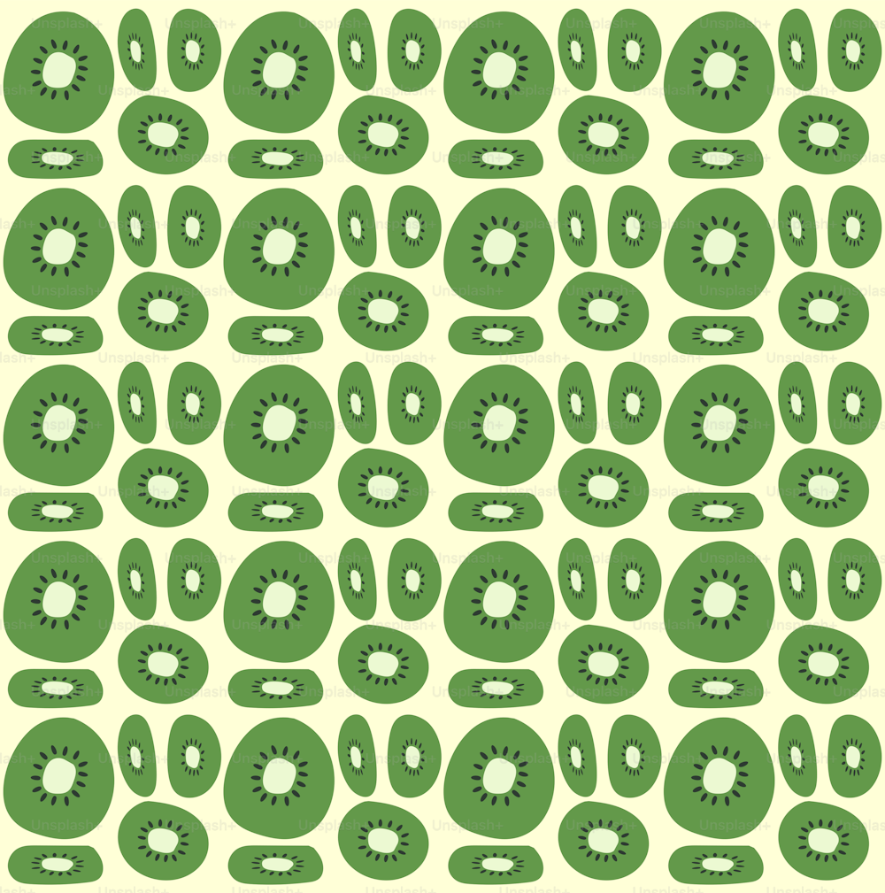 a pattern of kiwis on a white background
