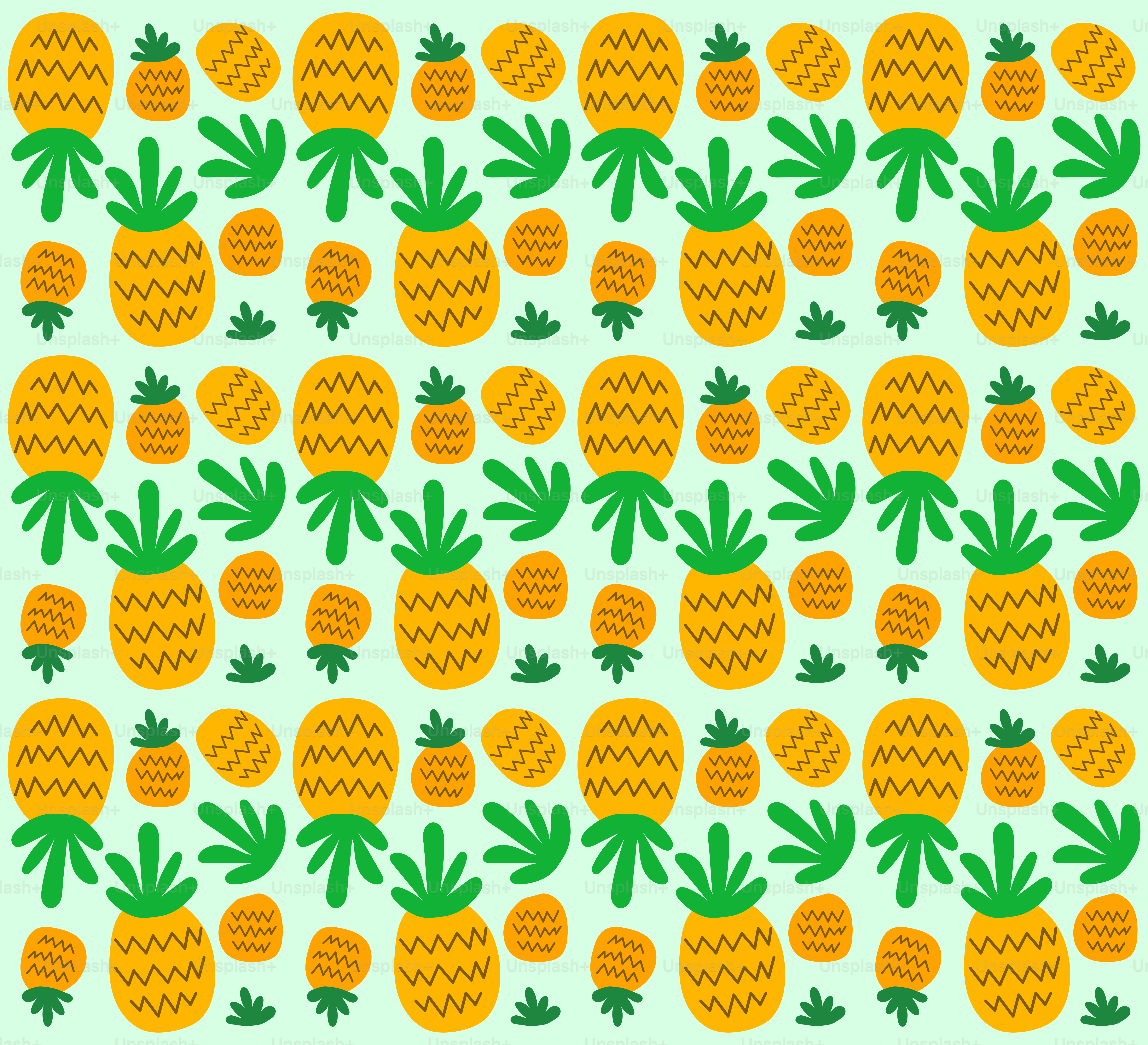 a pattern of pineapples on a blue background
