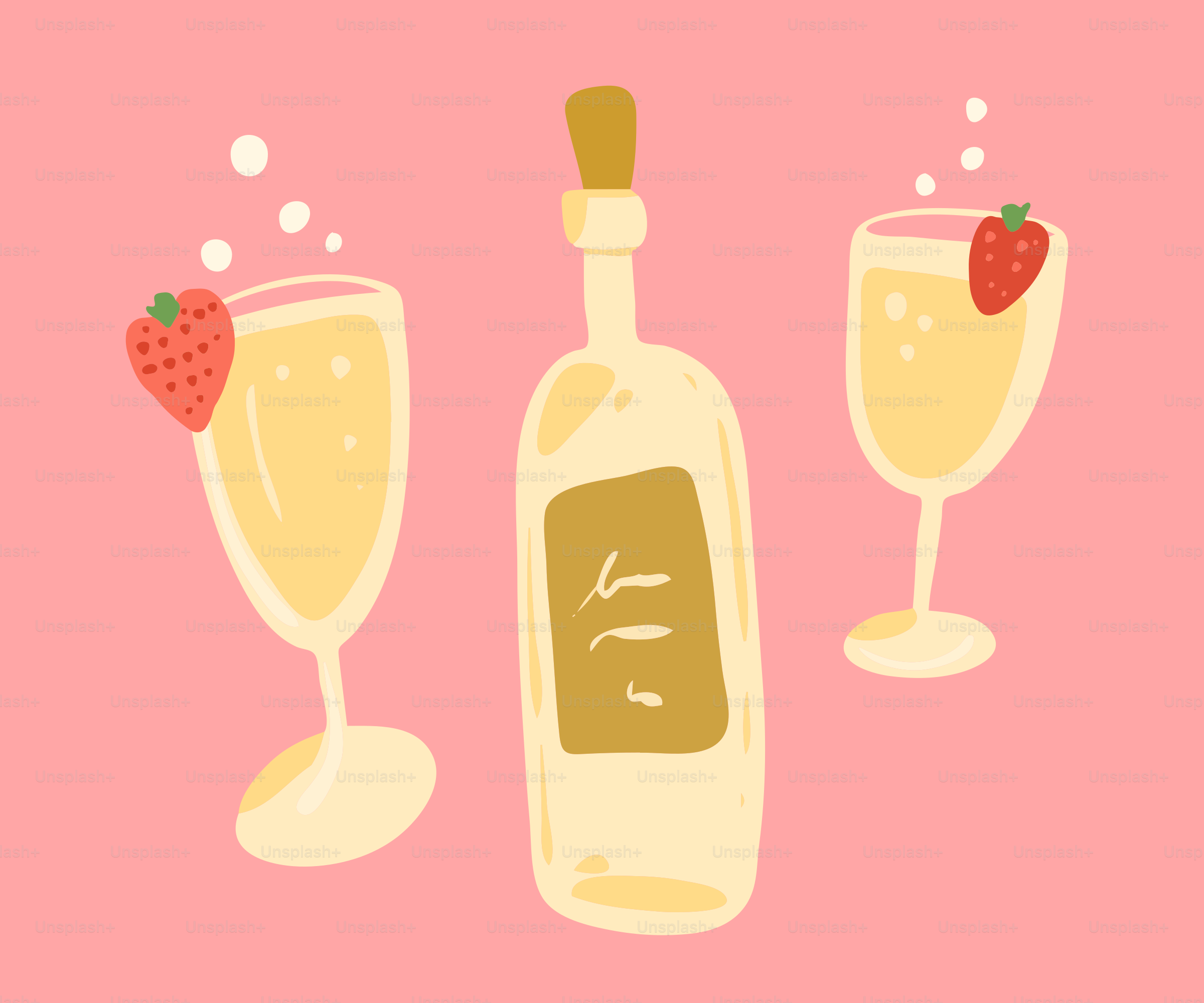 une bouteille de vin et deux verres de vin