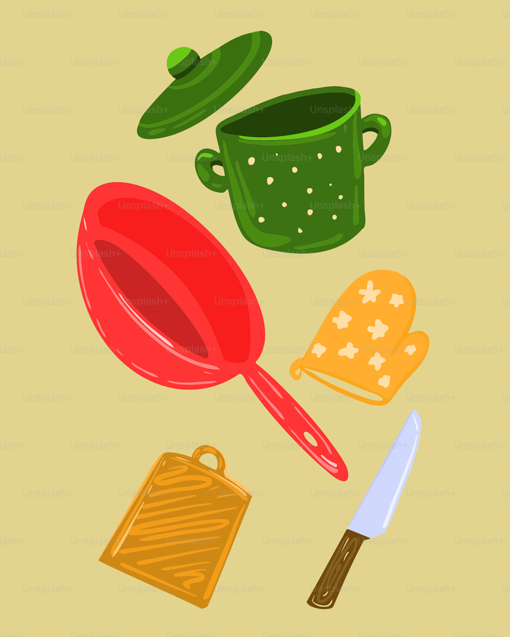 a kitchen utensil with a spatula, spatula, and other kitchen