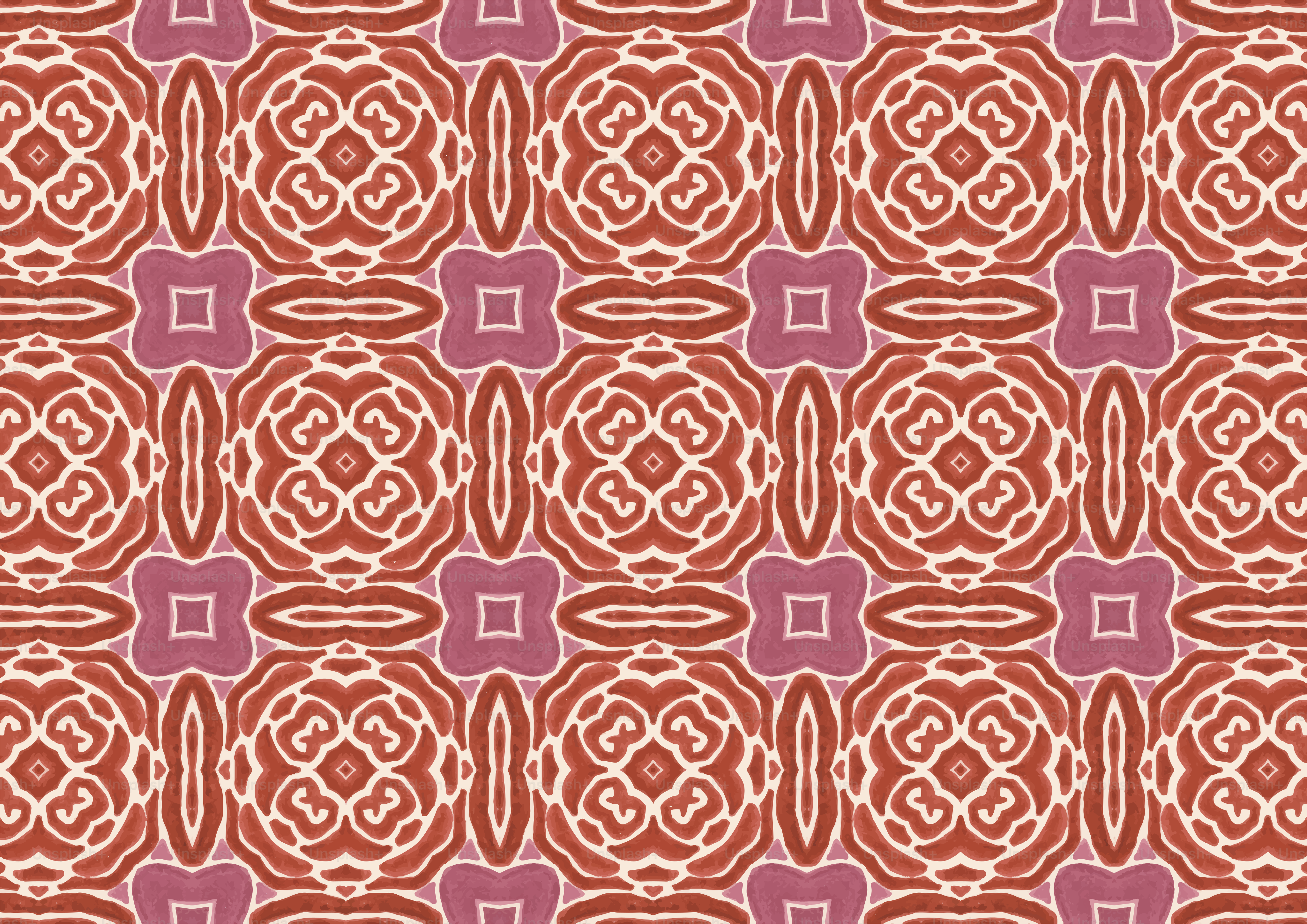 a red and white pattern on a red background