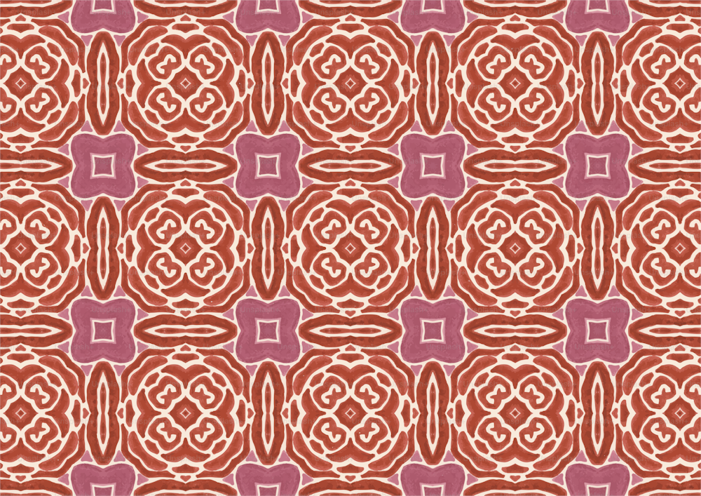 a red and white pattern on a red background